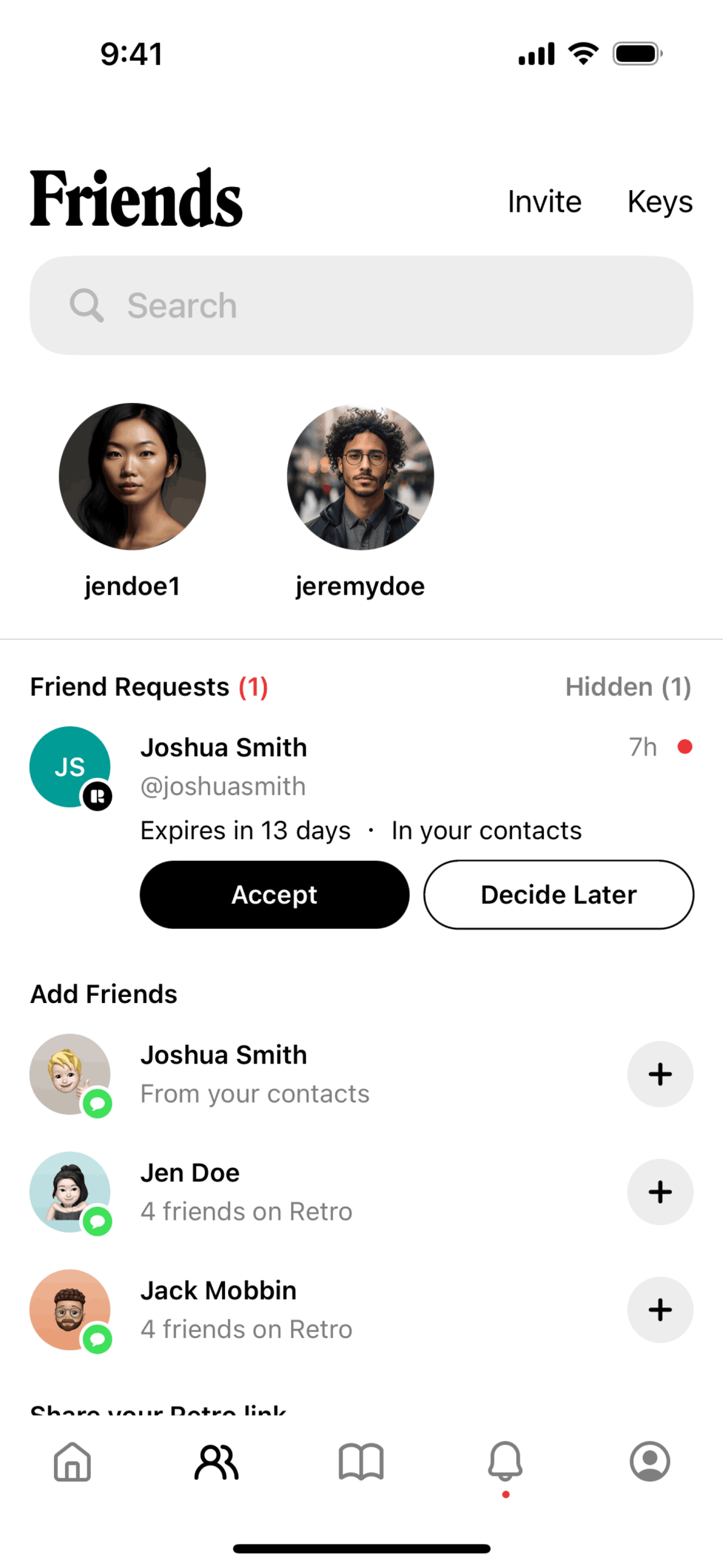 Retro iOS Social Networking interface screenshot 4