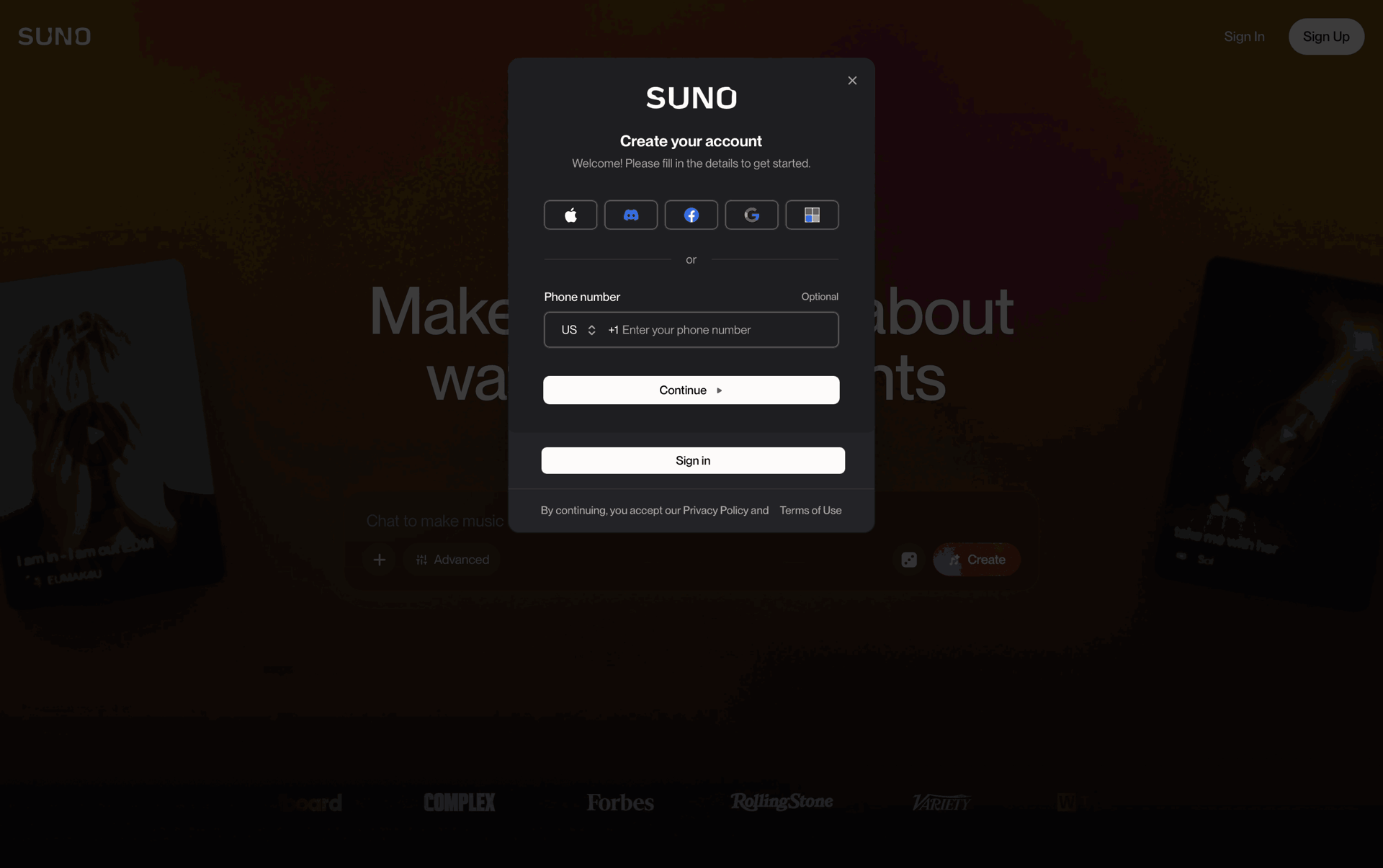 Suno Web AI interface screenshot 20