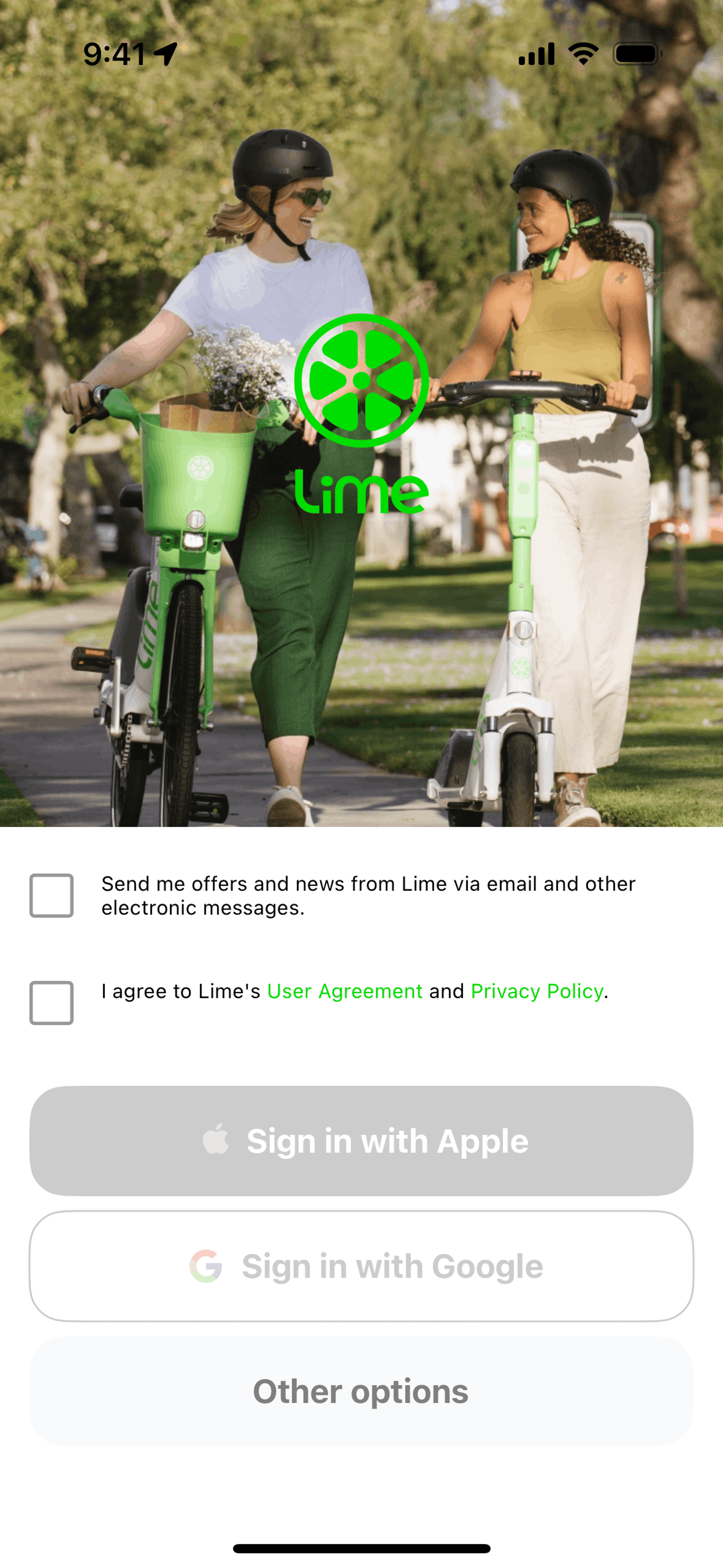 Lime iOS Travel & Transportation interface screenshot 2