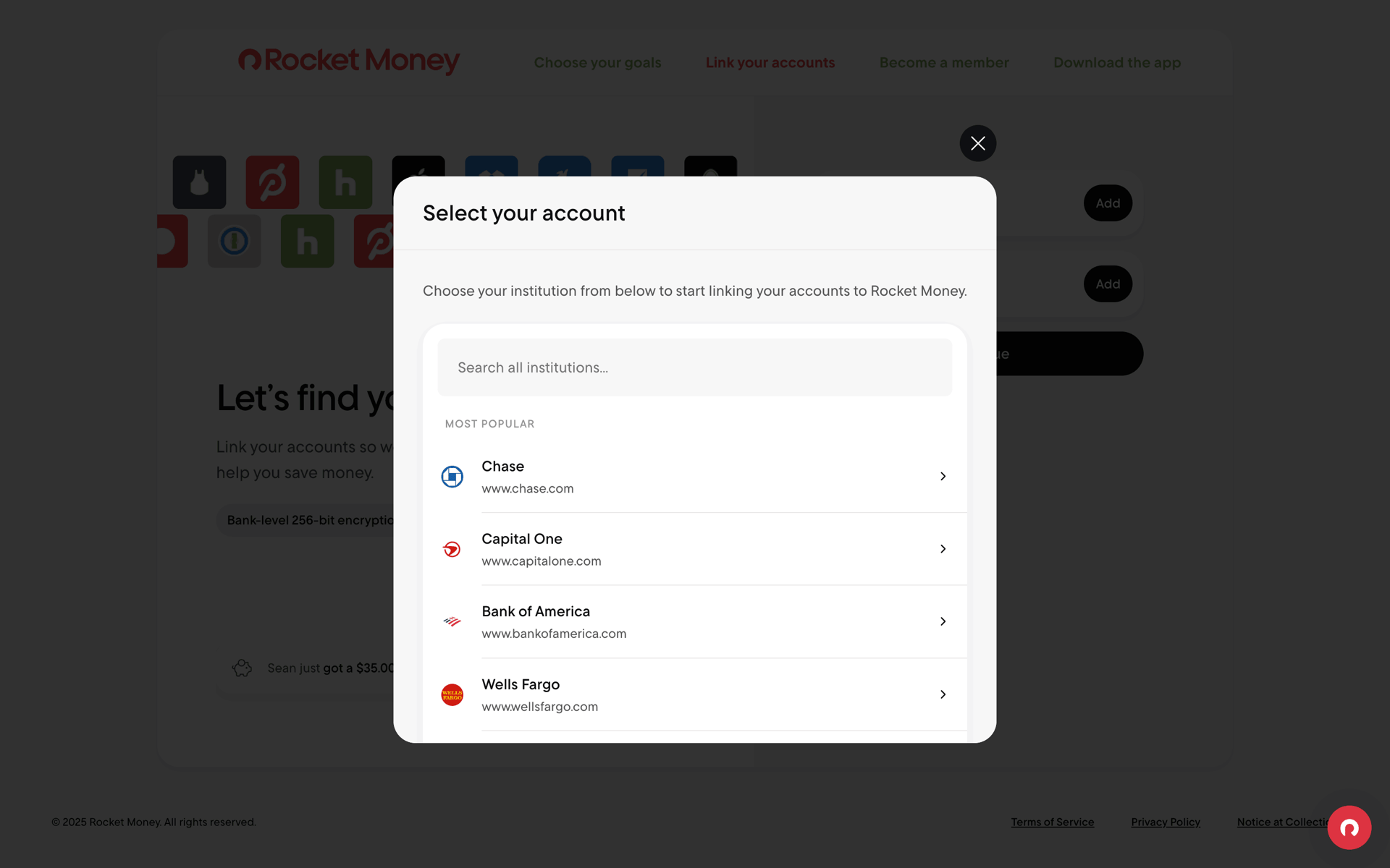Rocket Money Web Finance interface screenshot 20