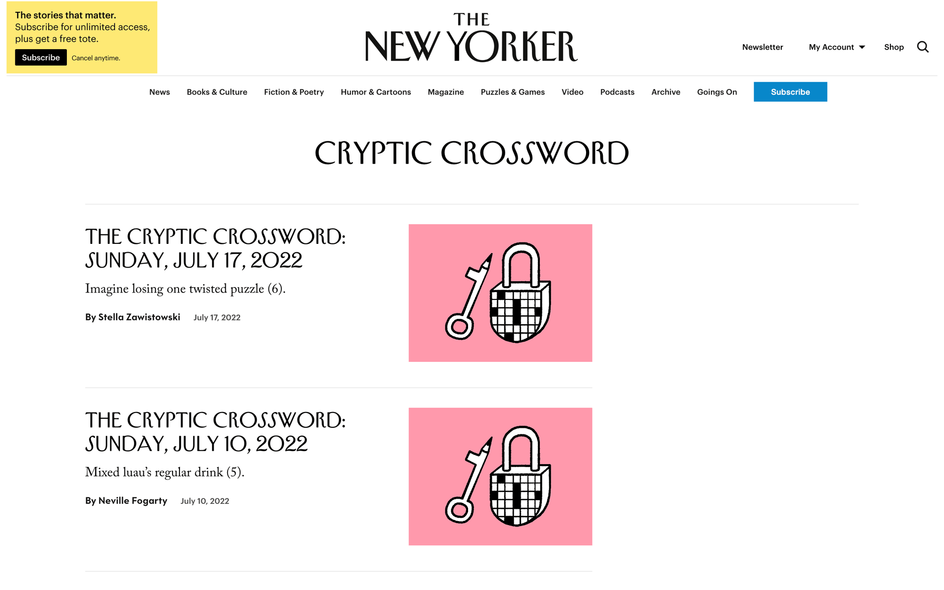 The New Yorker Web News interface screenshot 19