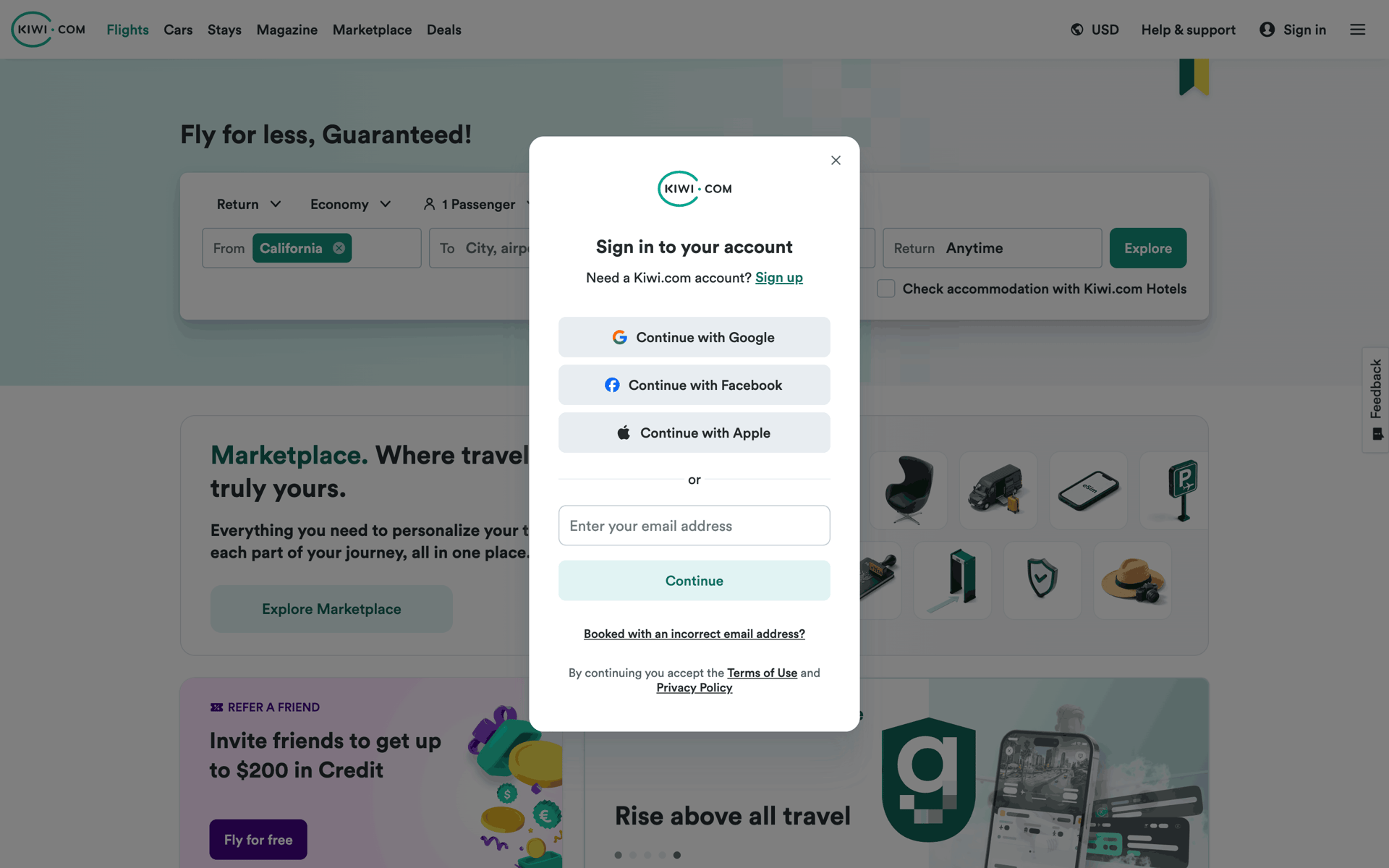 Kiwi.com Web Travel & Transportation interface screenshot 18