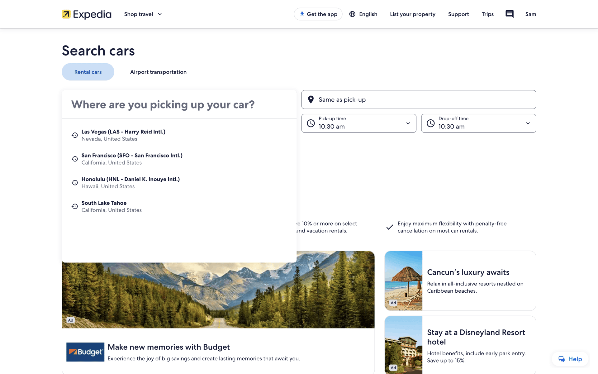 Expedia Web Travel & Transportation interface screenshot 14