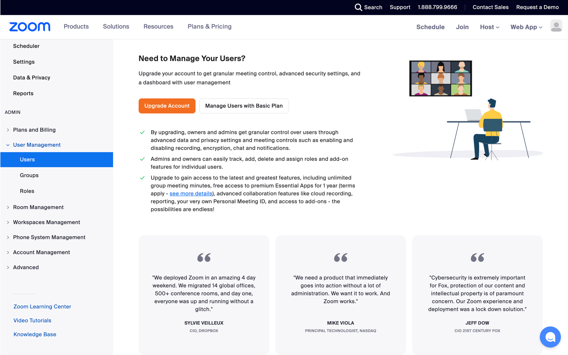 Zoom Web Business interface screenshot 11