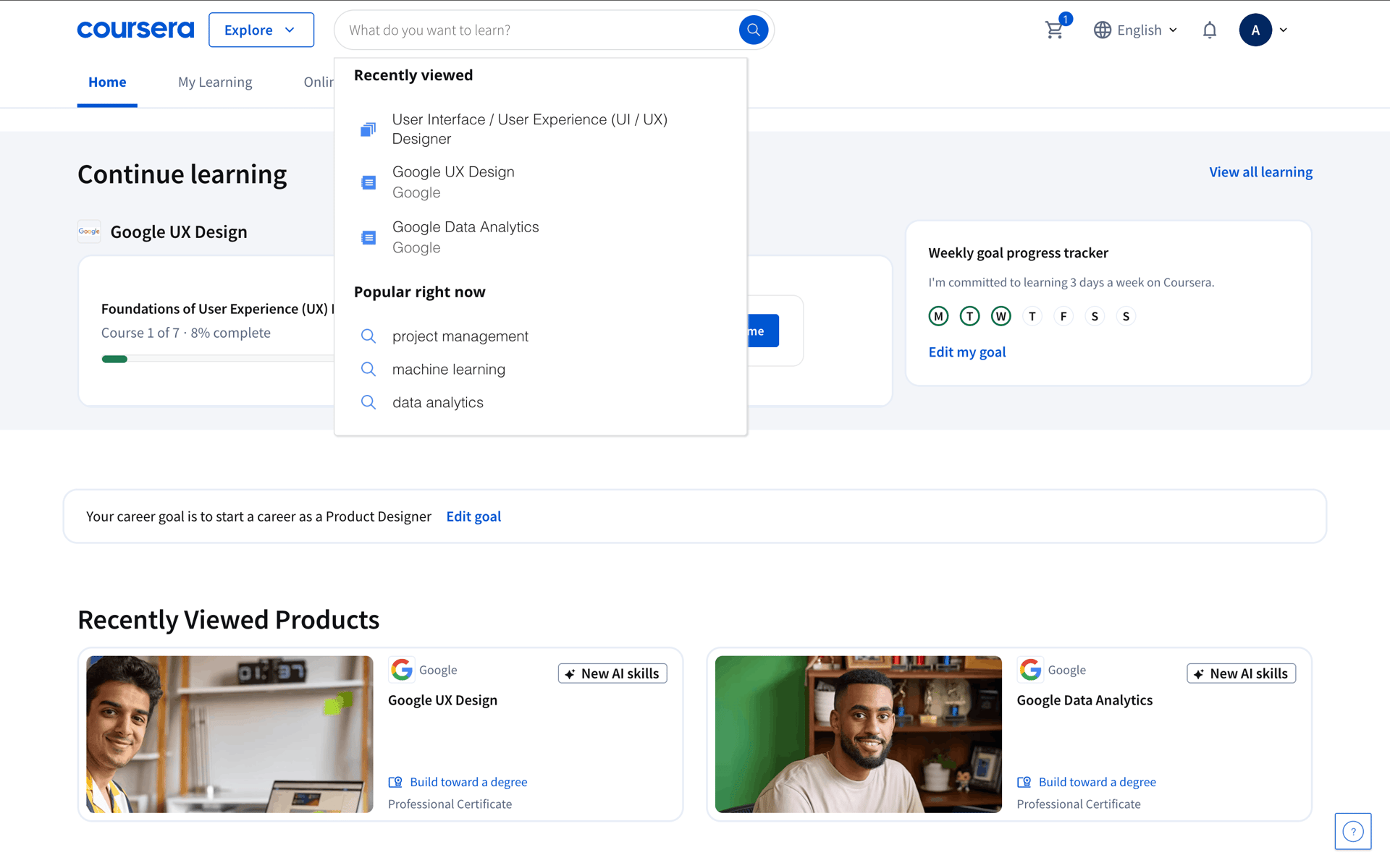 Coursera Web Education interface screenshot 9