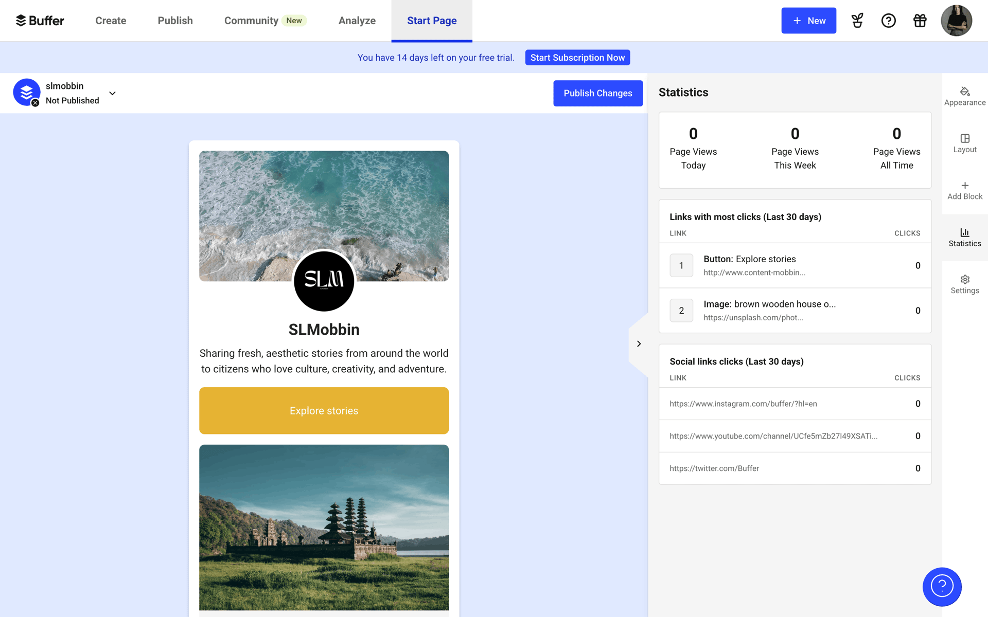Buffer Web Business interface screenshot 13