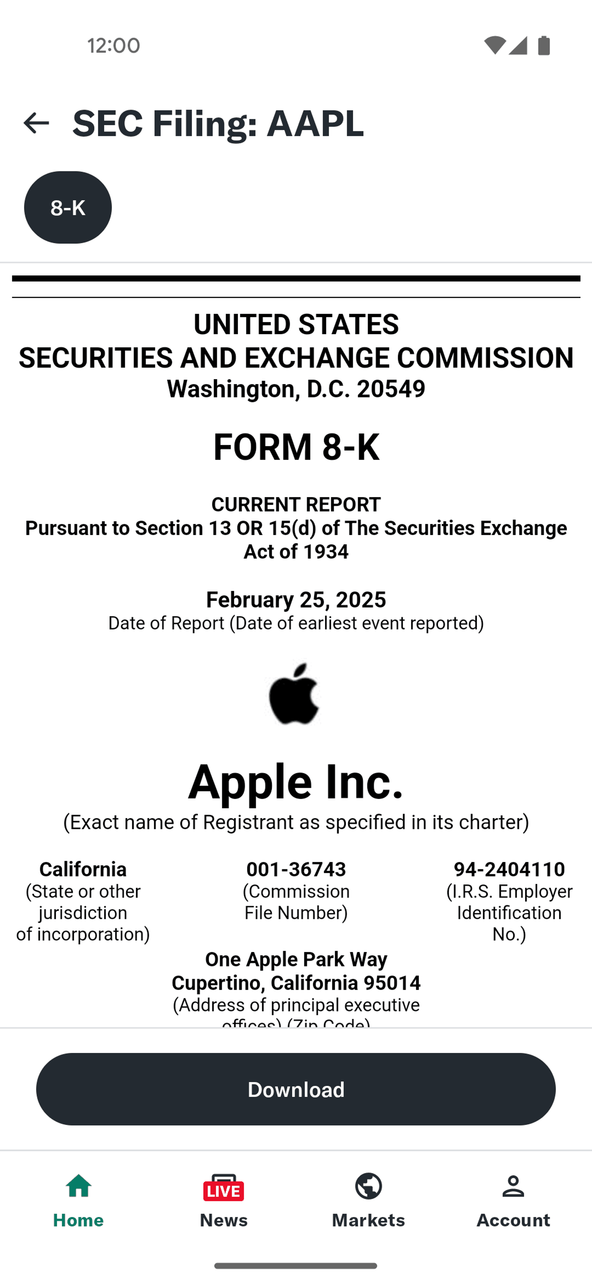 Yahoo Finance Android Finance interface screenshot 5