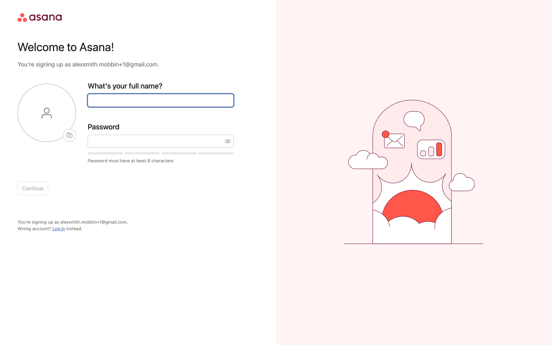 Onboarding on Asana (web) screen 8