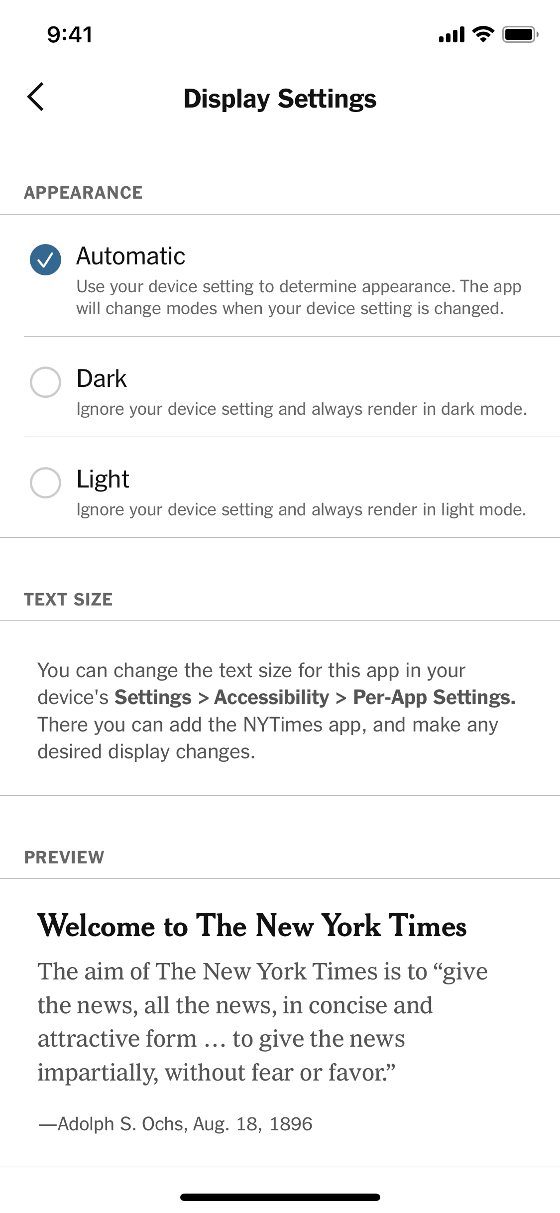 The New York Times iOS News interface screenshot 11