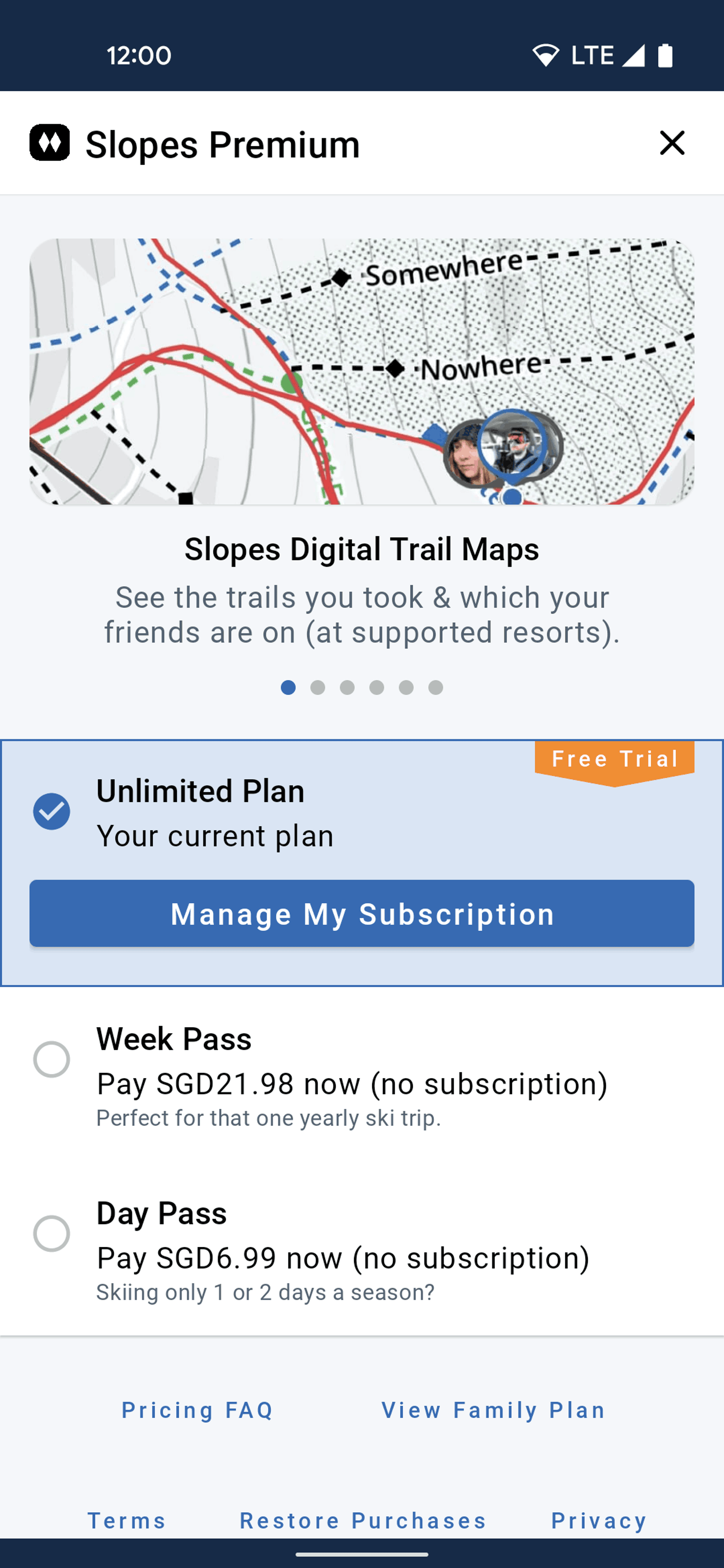 Slopes Android Sports interface screenshot 16