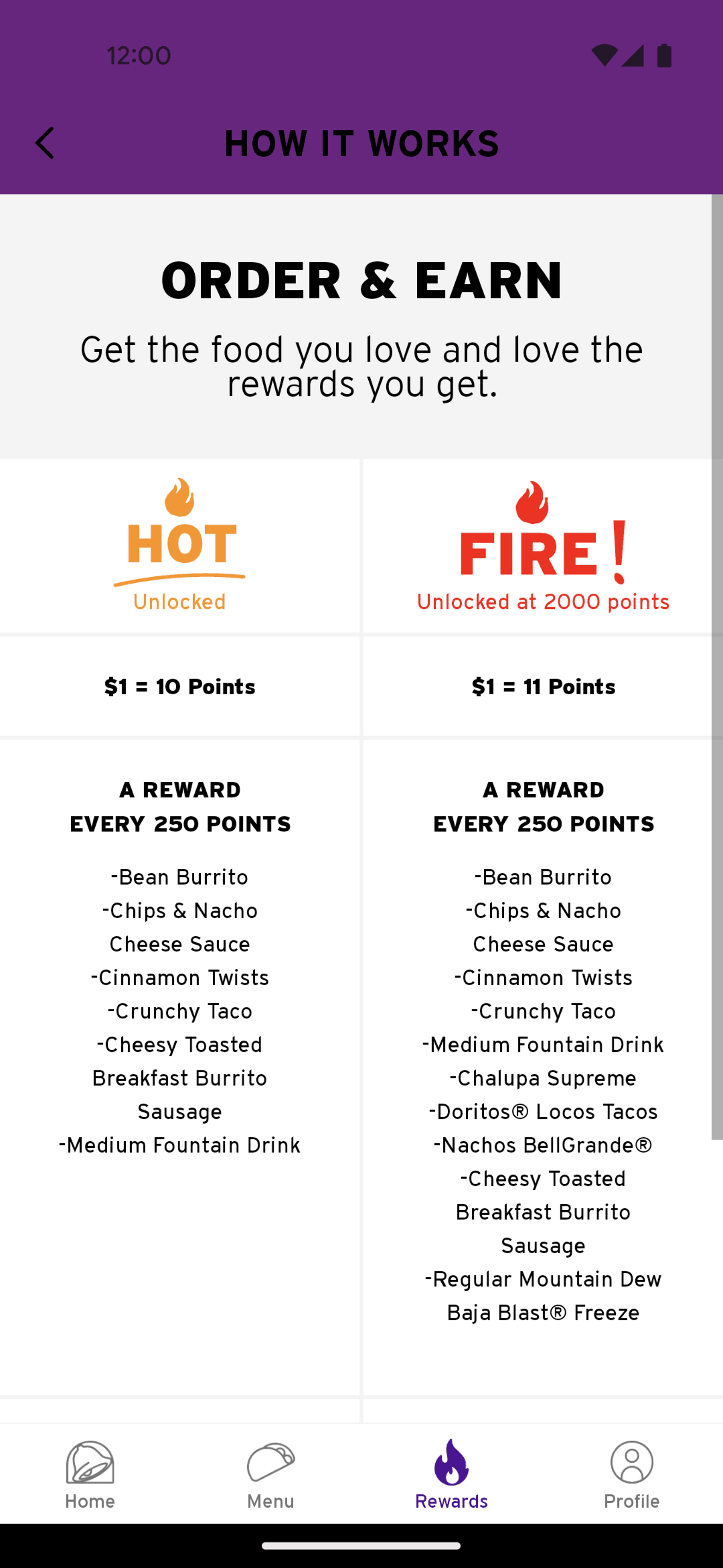Taco Bell Android Food & Drink interface screenshot 14