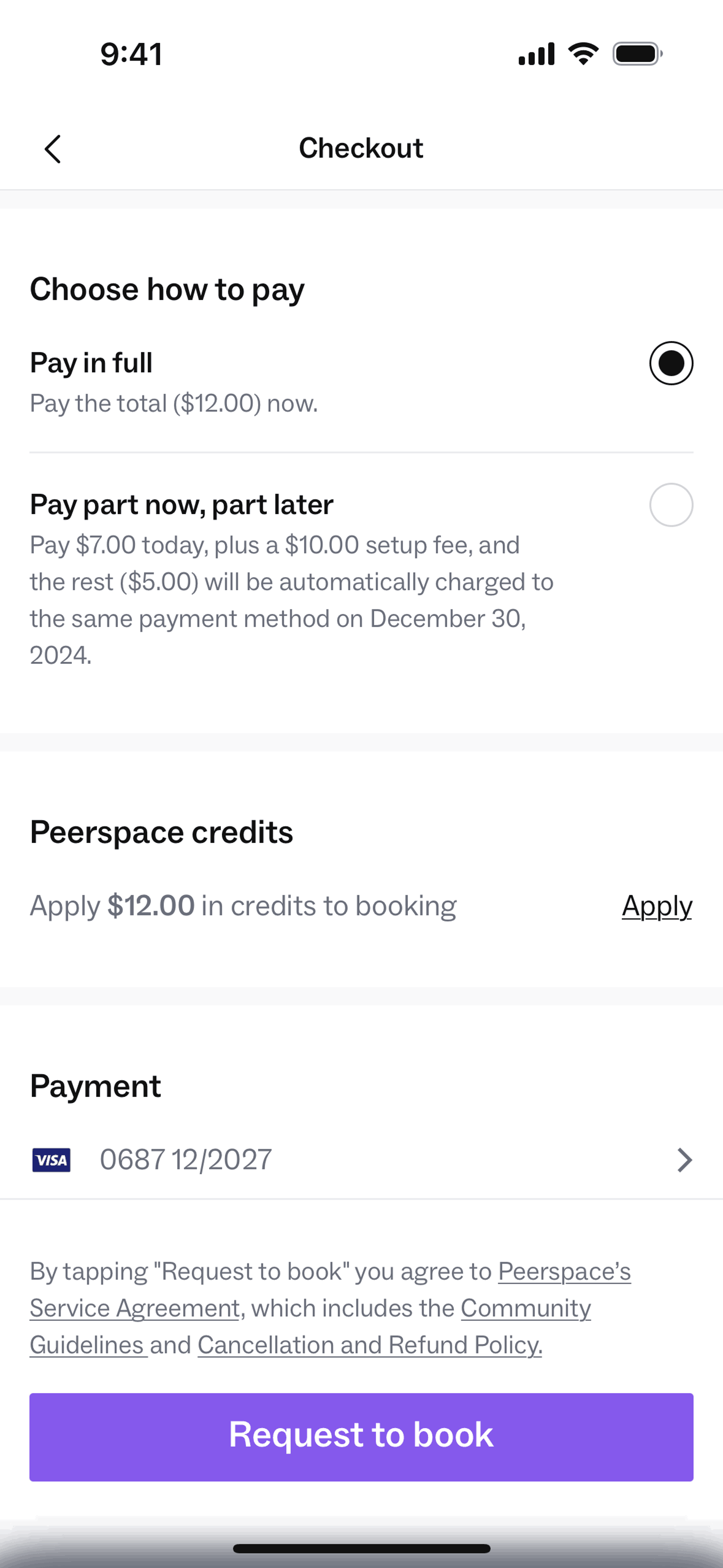 Peerspace iOS Lifestyle interface screenshot 5