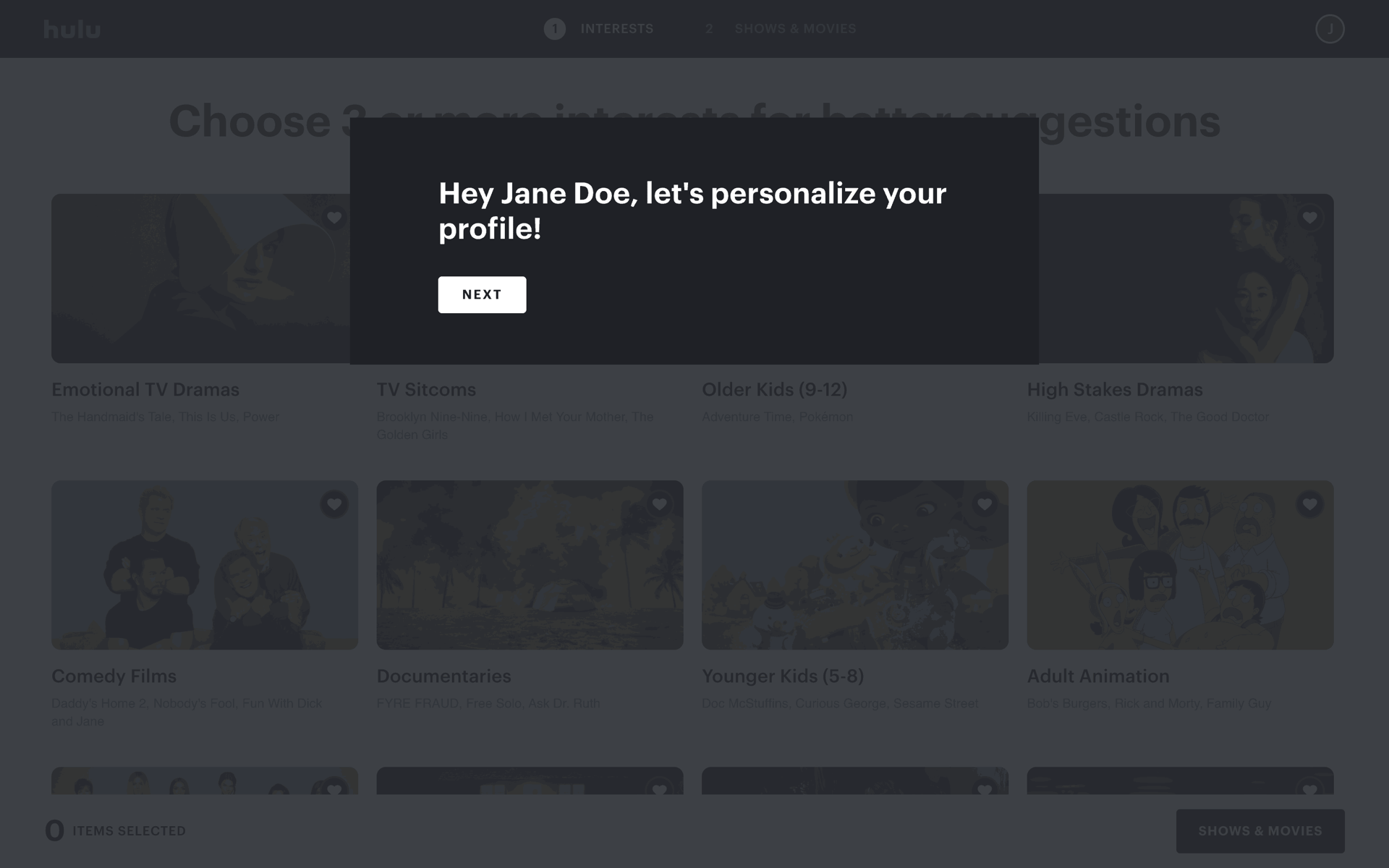 Hulu Web Entertainment interface screenshot 12