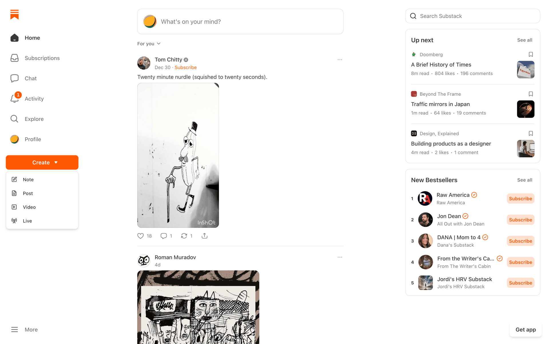 Substack Web News interface screenshot 18