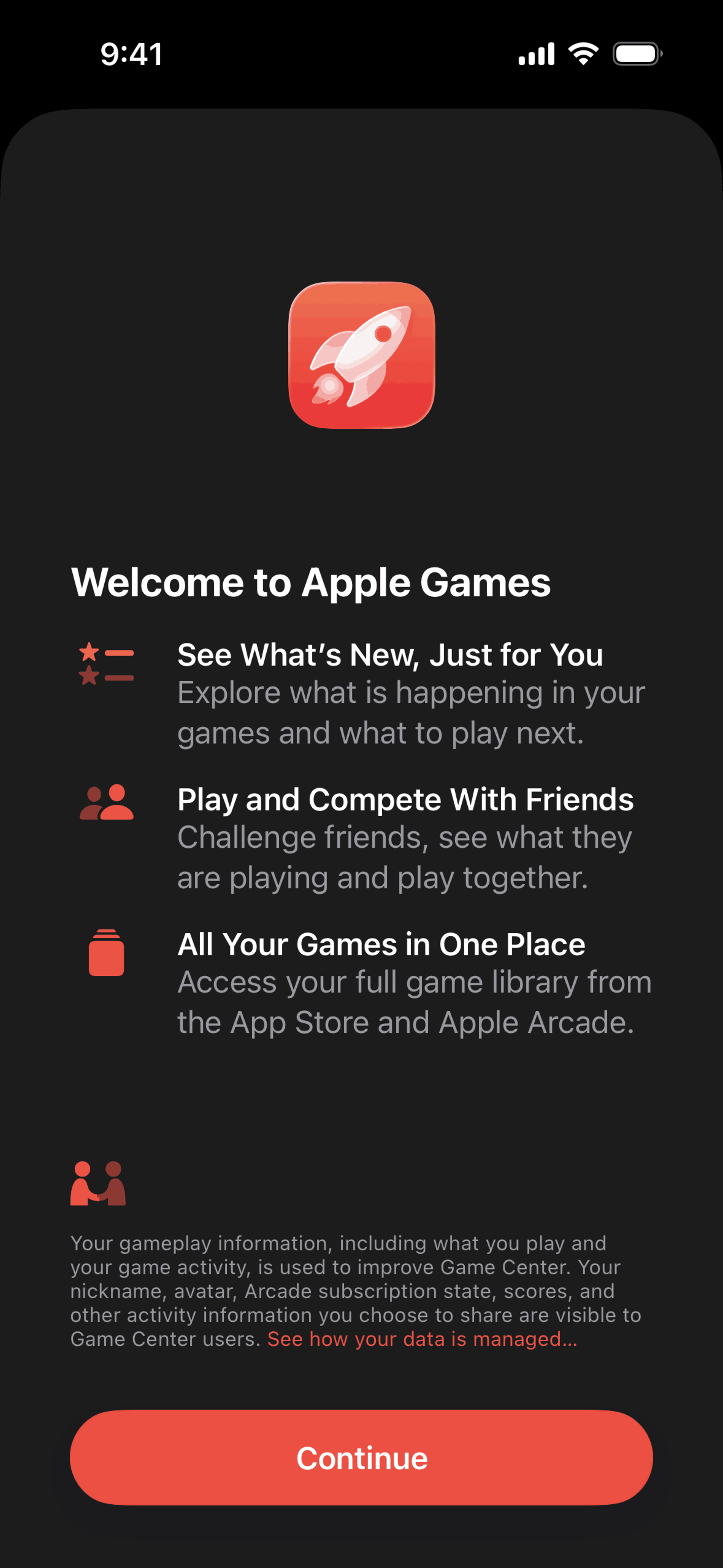 Apple Games iOS Entertainment interface screenshot 1