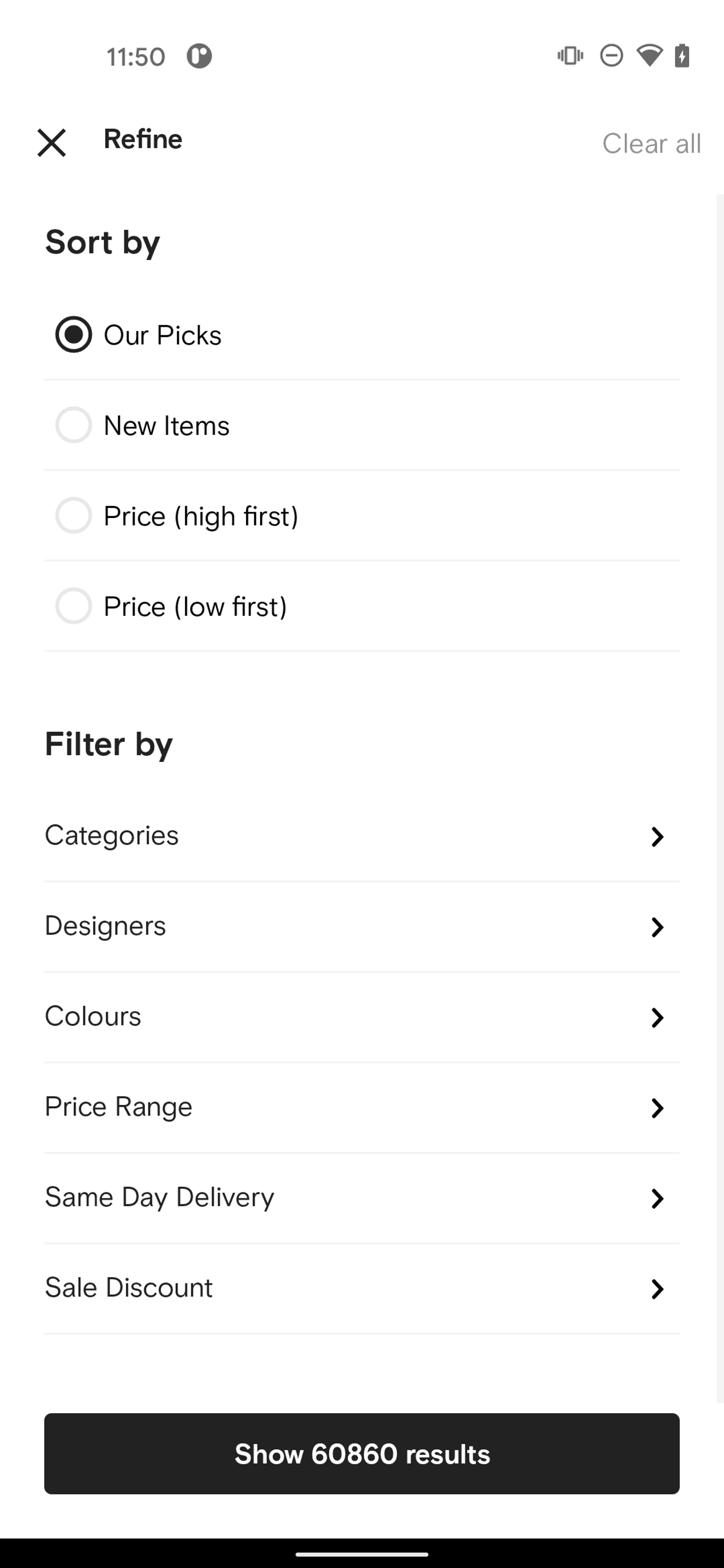FARFETCH Android Shopping interface screenshot 15