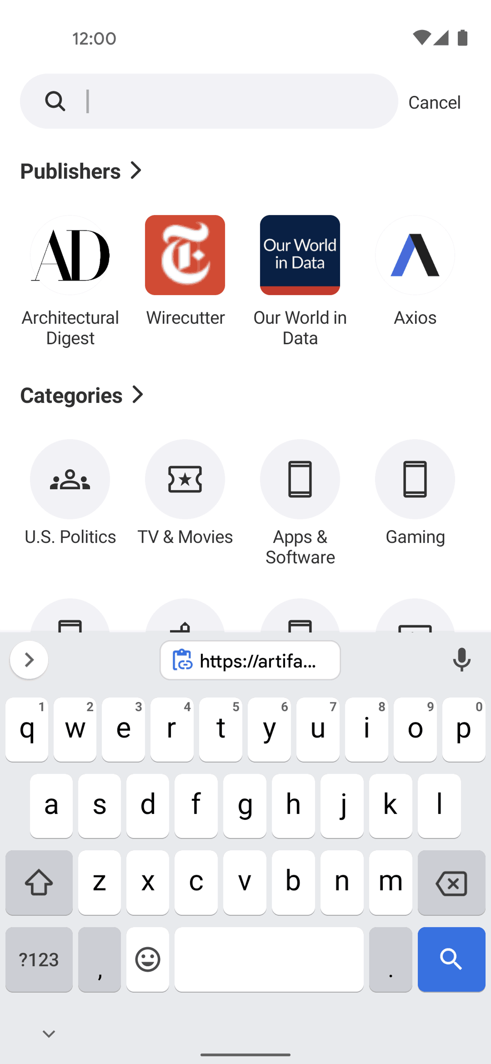 Artifact Android AI interface screenshot 7