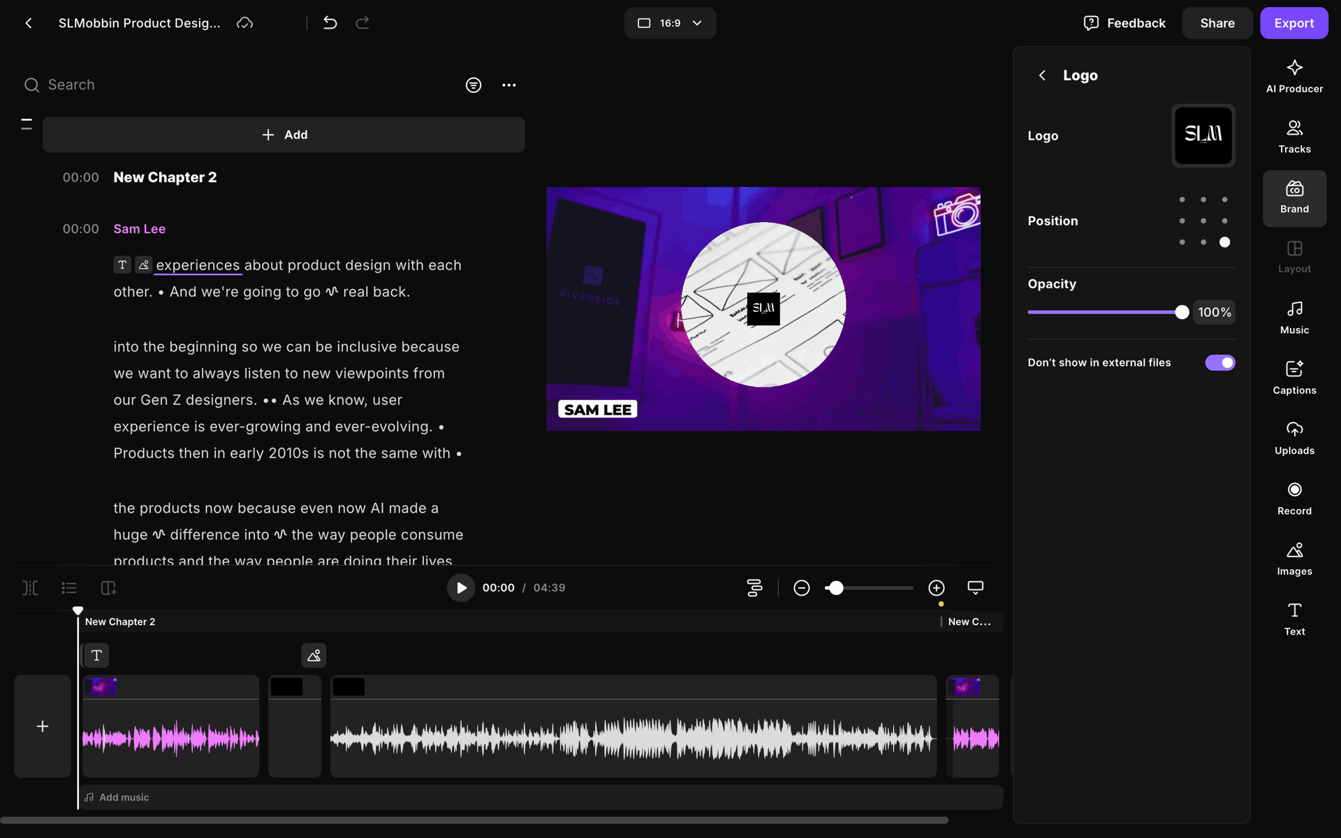 Riverside Web Photo & Video interface screenshot 15