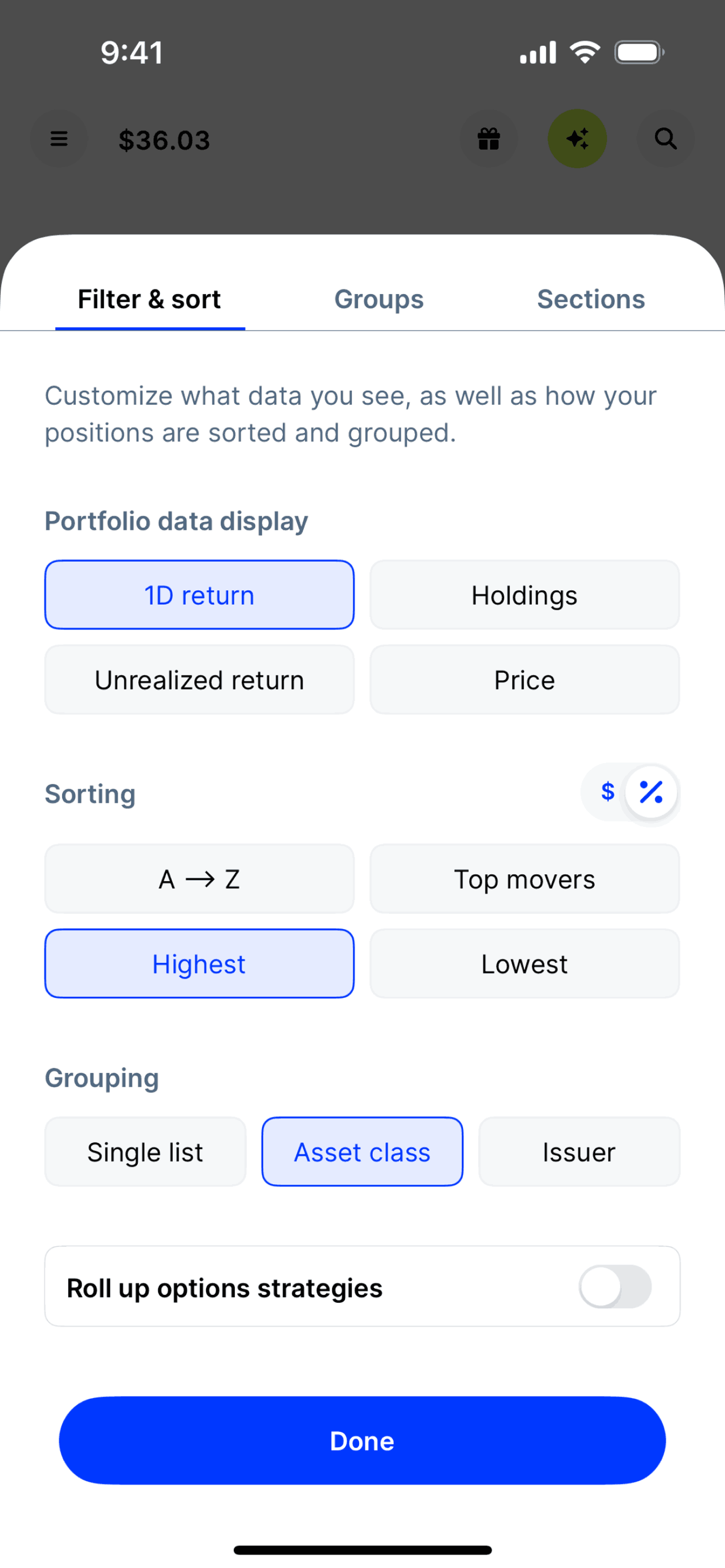 Public iOS Finance interface screenshot 8