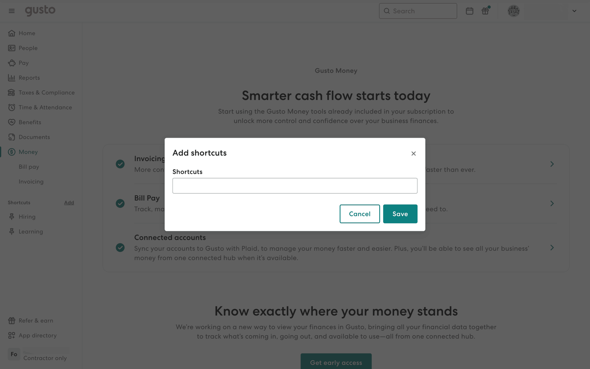 Gusto Web Finance interface screenshot 8