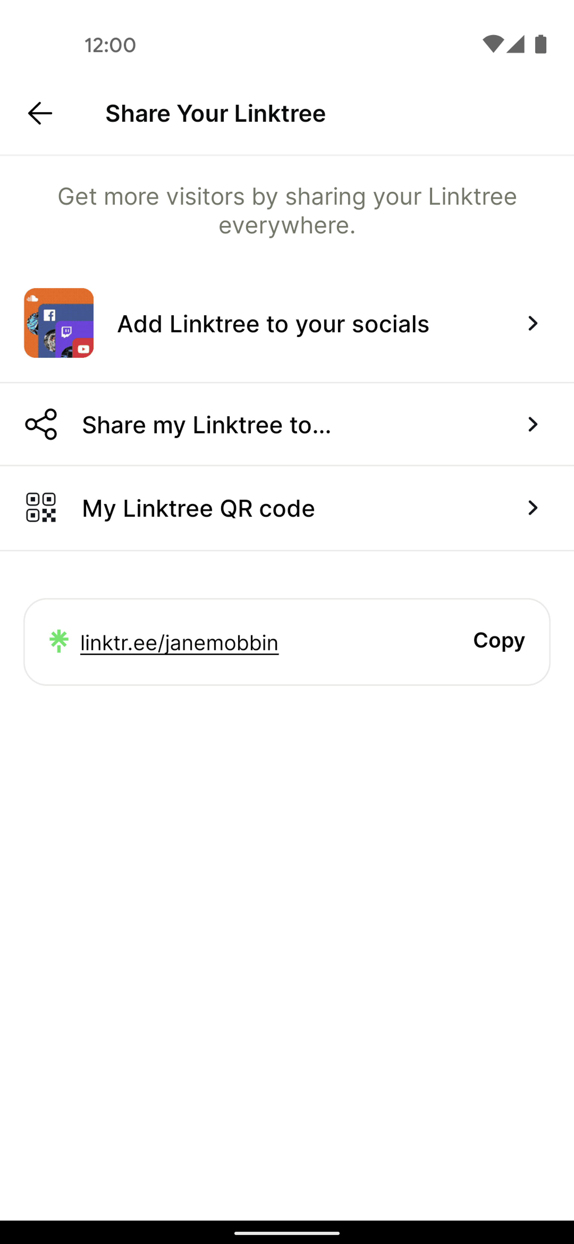 Linktree Android Social Networking interface screenshot 8