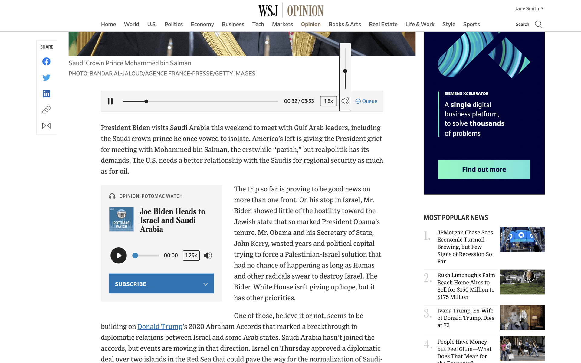 WSJ Web News interface screenshot 17