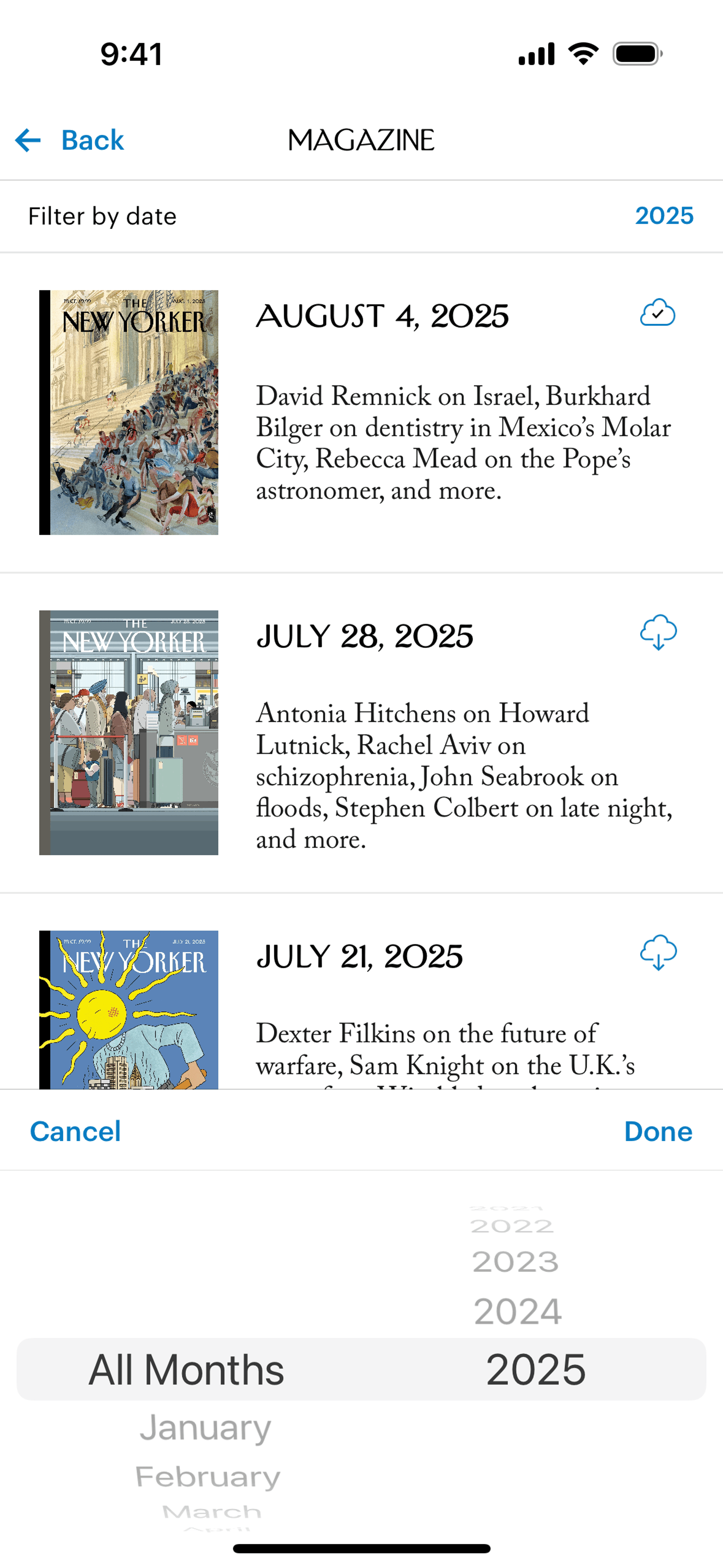 The New Yorker iOS News interface screenshot 10