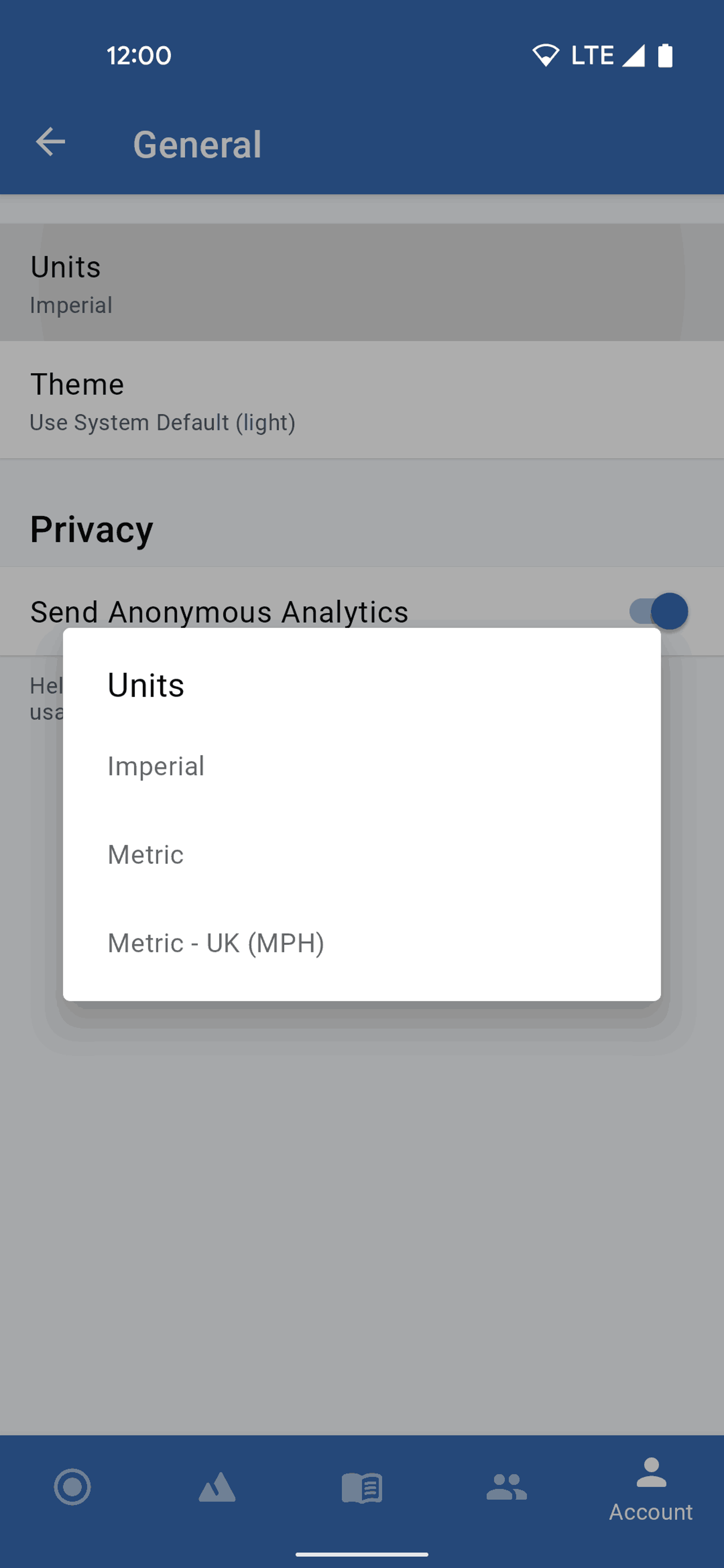 Slopes Android Sports interface screenshot 18