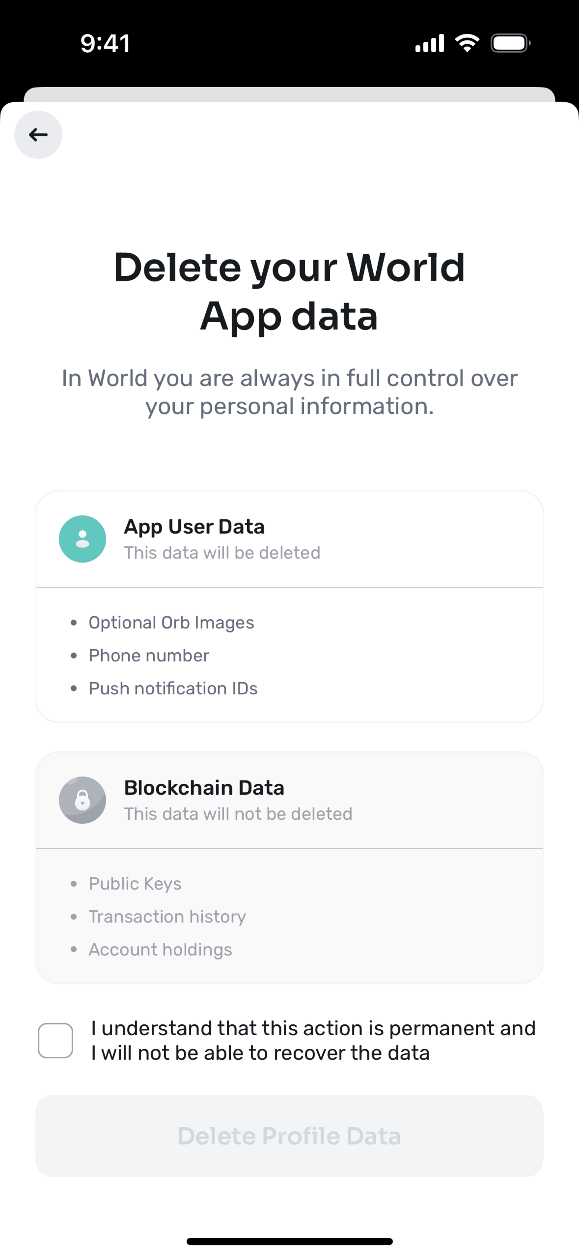 World App iOS Crypto & Web3 interface screenshot 6