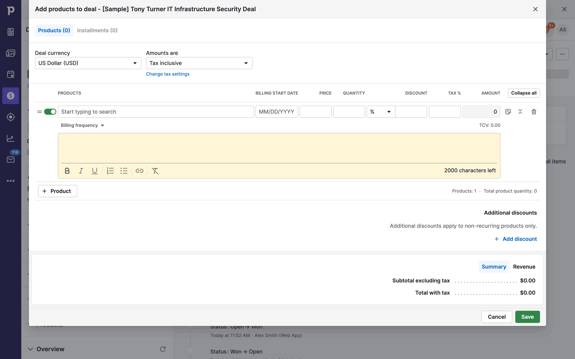 Pipedrive Web CRM interface screenshot 21