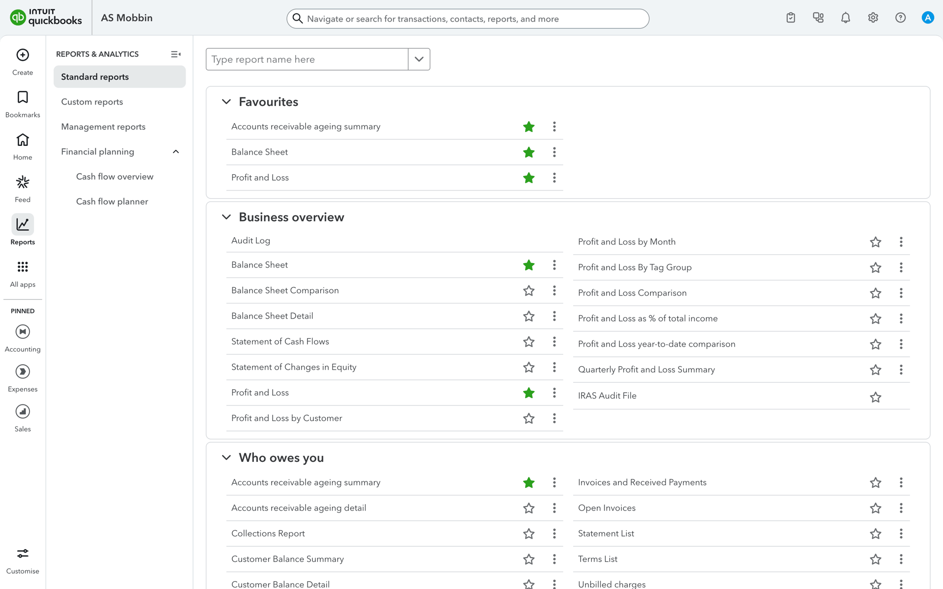 QuickBooks Web accounting interface screenshot 12