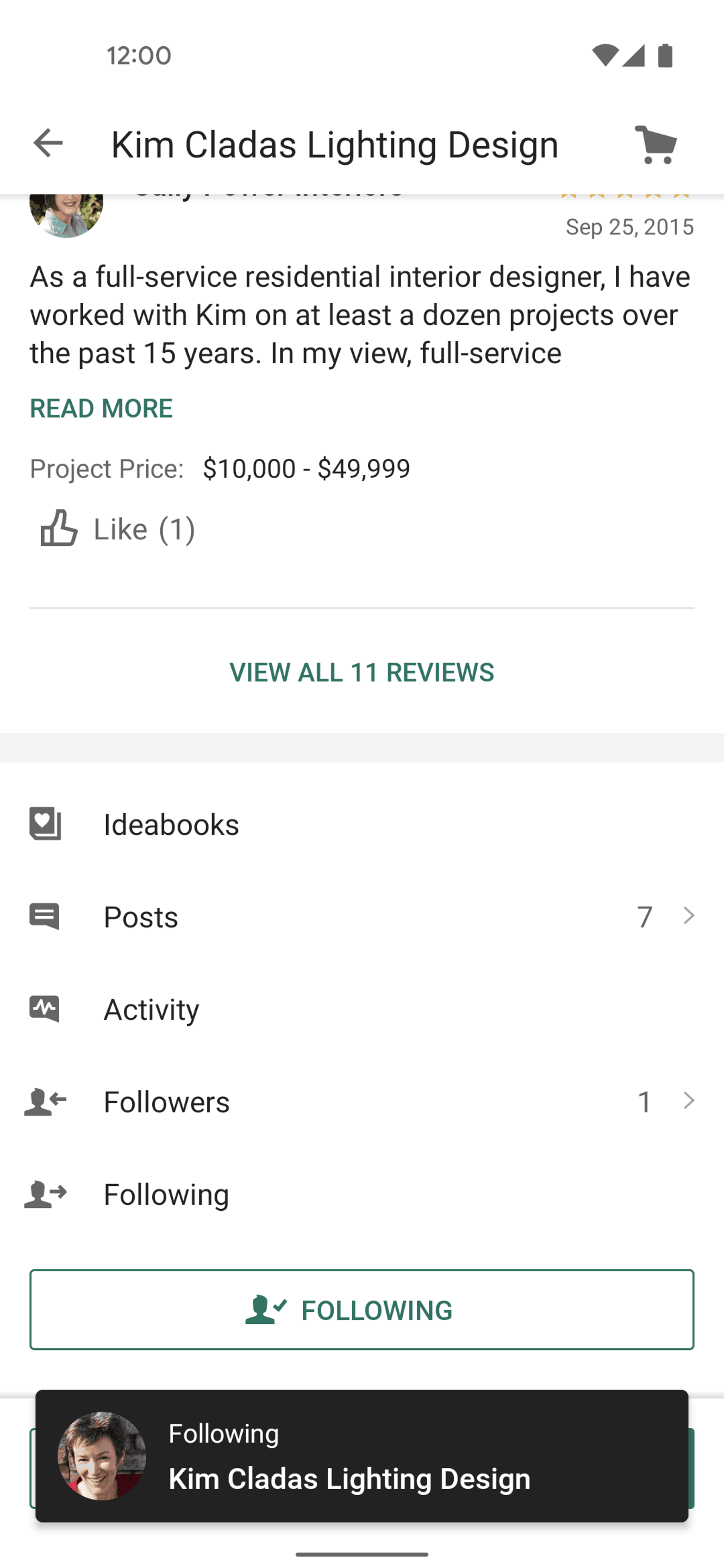 Houzz Android Lifestyle interface screenshot 13