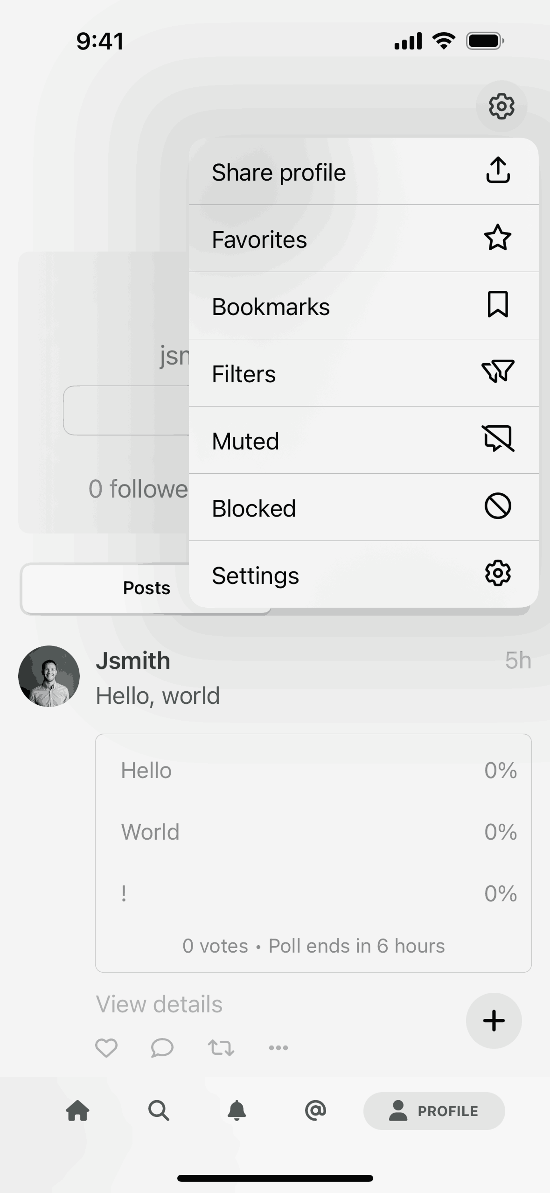 Mammoth iOS Social Networking interface screenshot 4