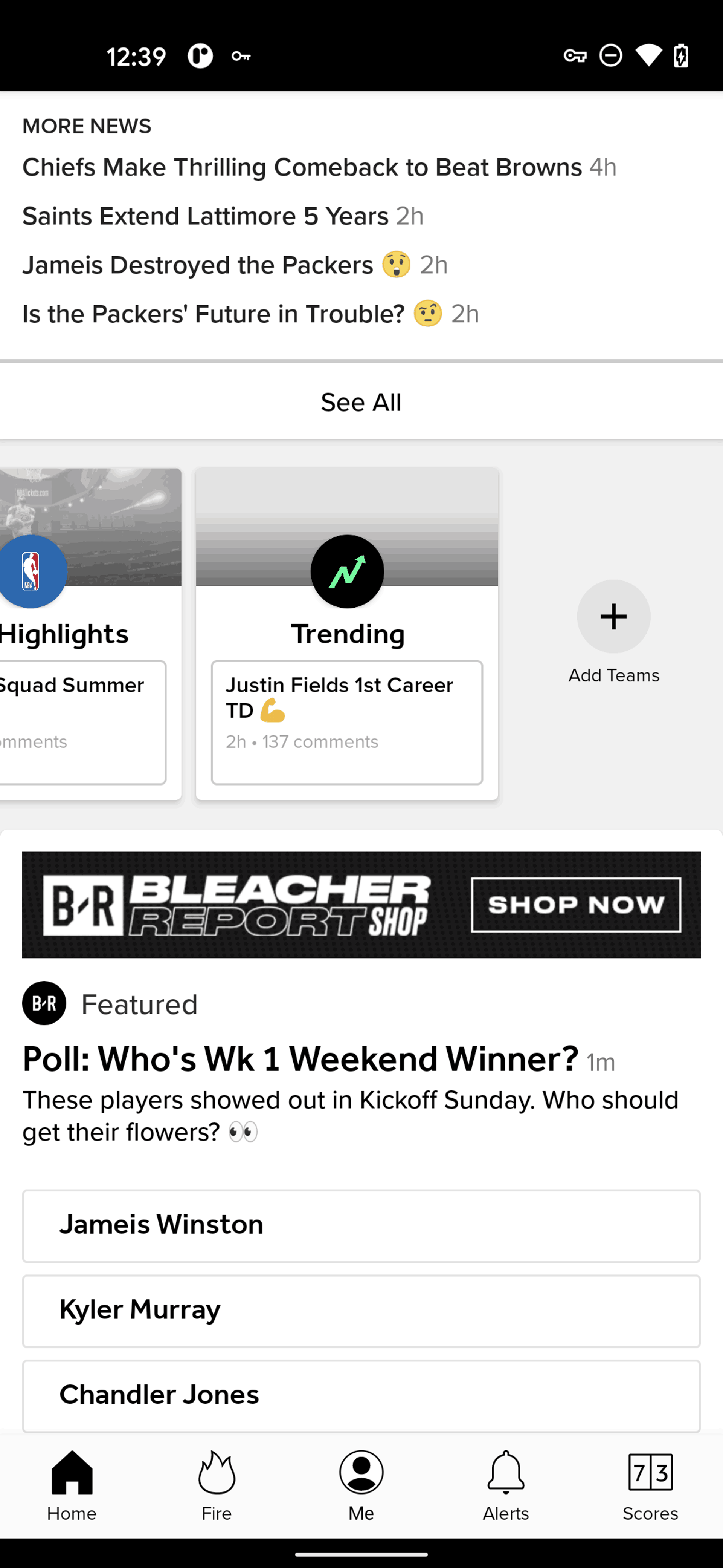 Bleacher Report Android Sports interface screenshot 12