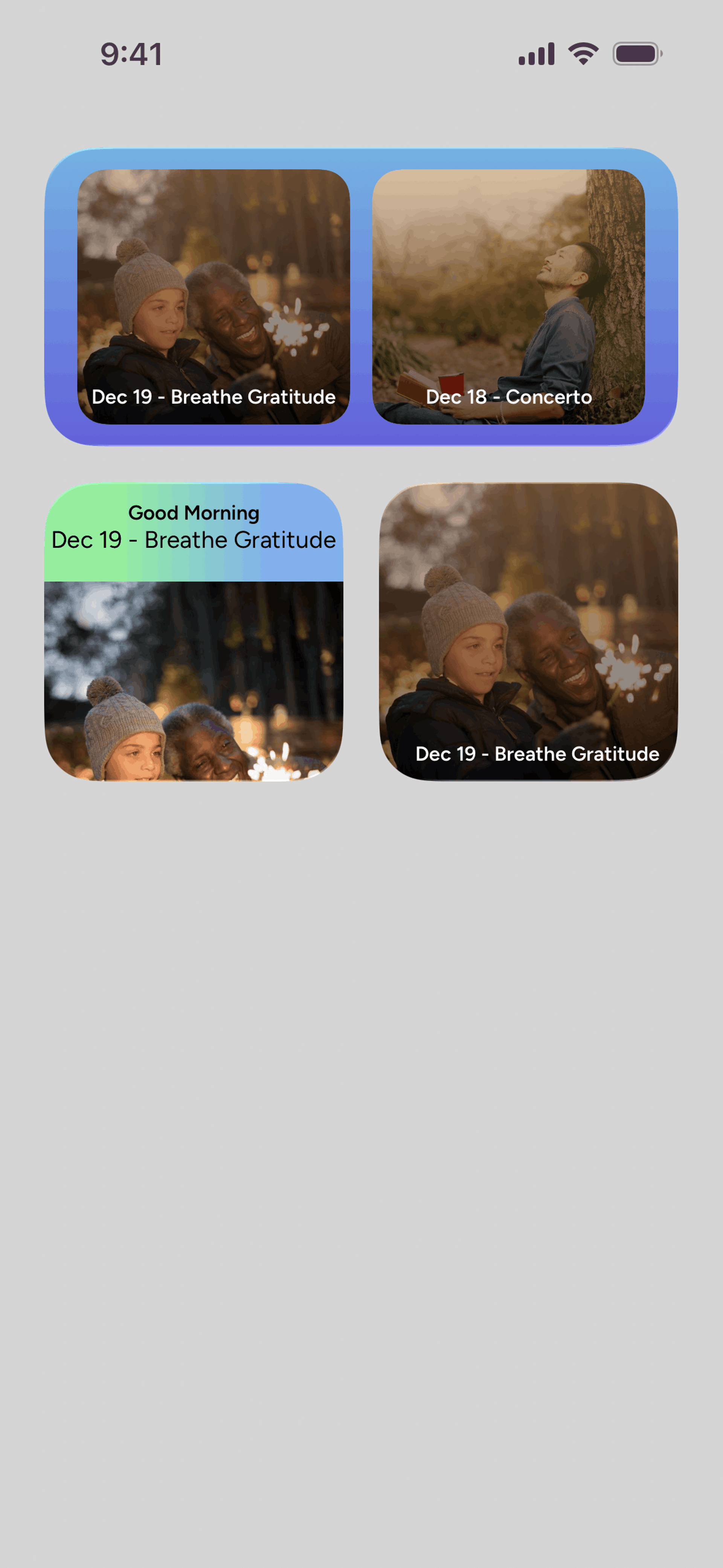 Calm iOS Health & Fitness interface screenshot 3