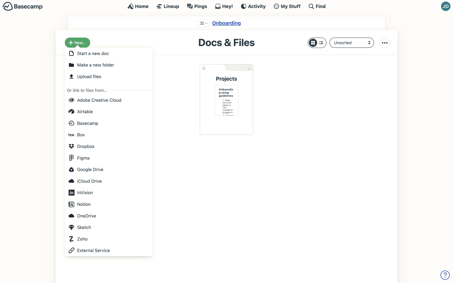 Basecamp Web Business interface screenshot 22
