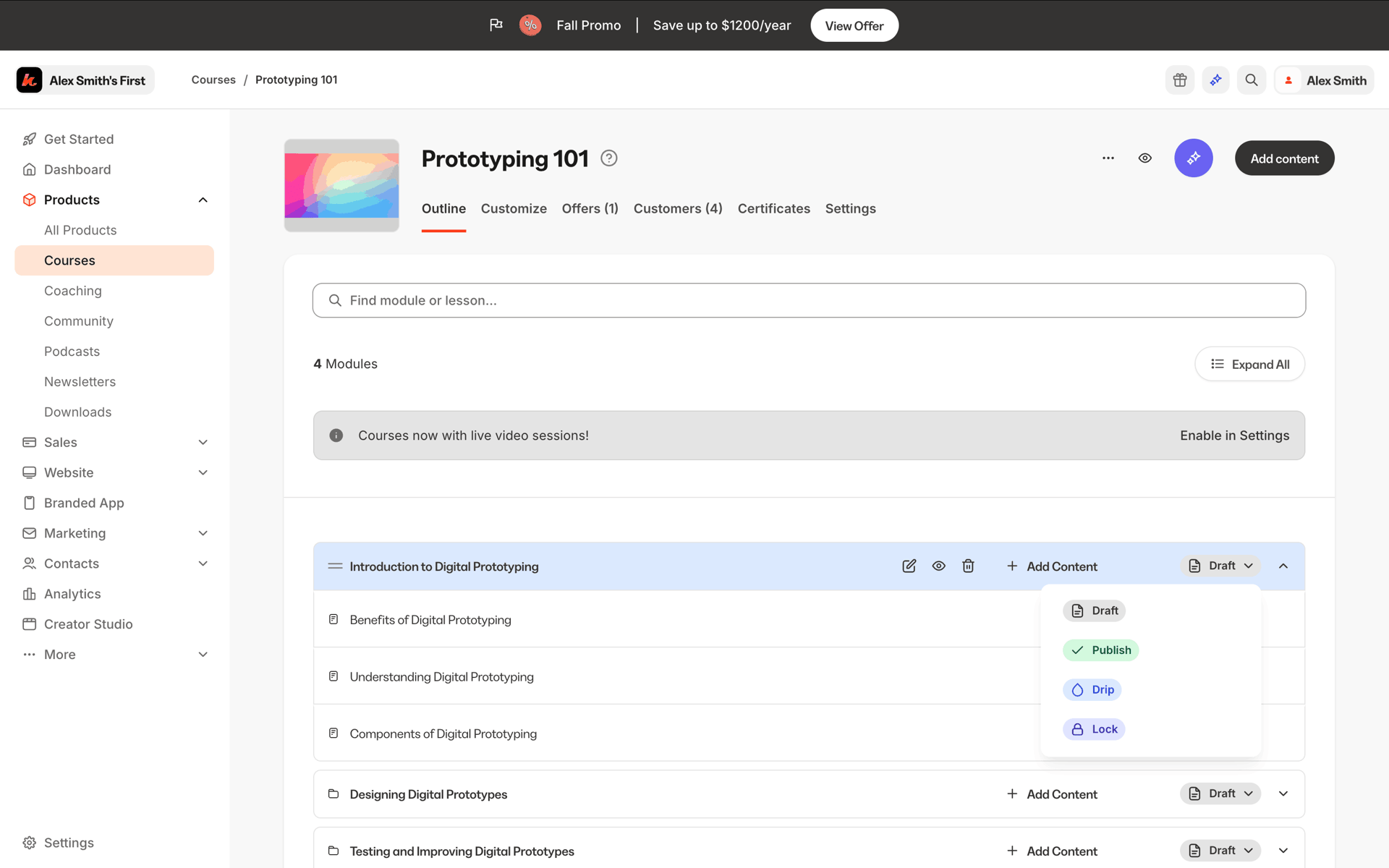 Kajabi Web Business interface screenshot 7