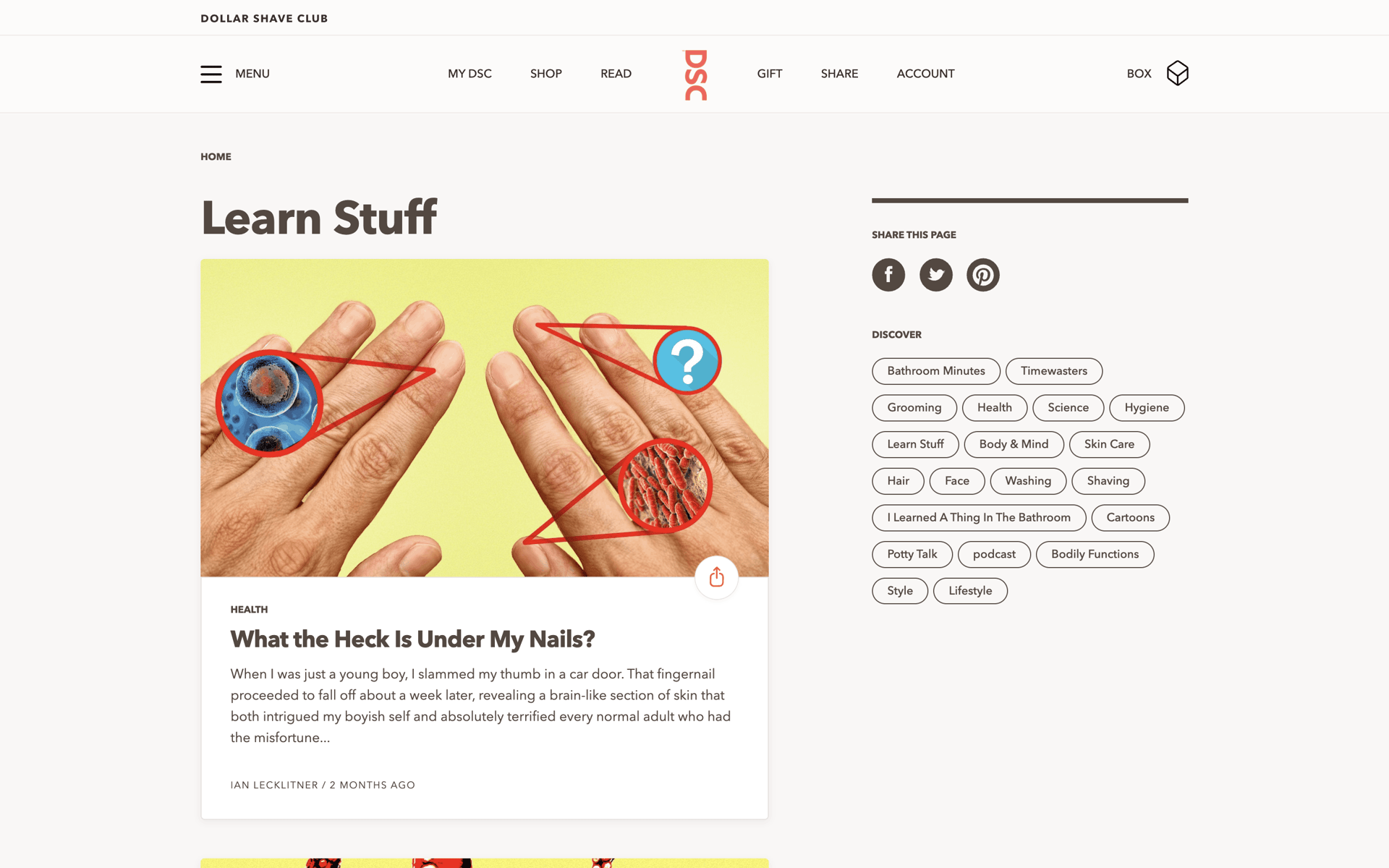 Dollar Shave Club Web Lifestyle interface screenshot 7