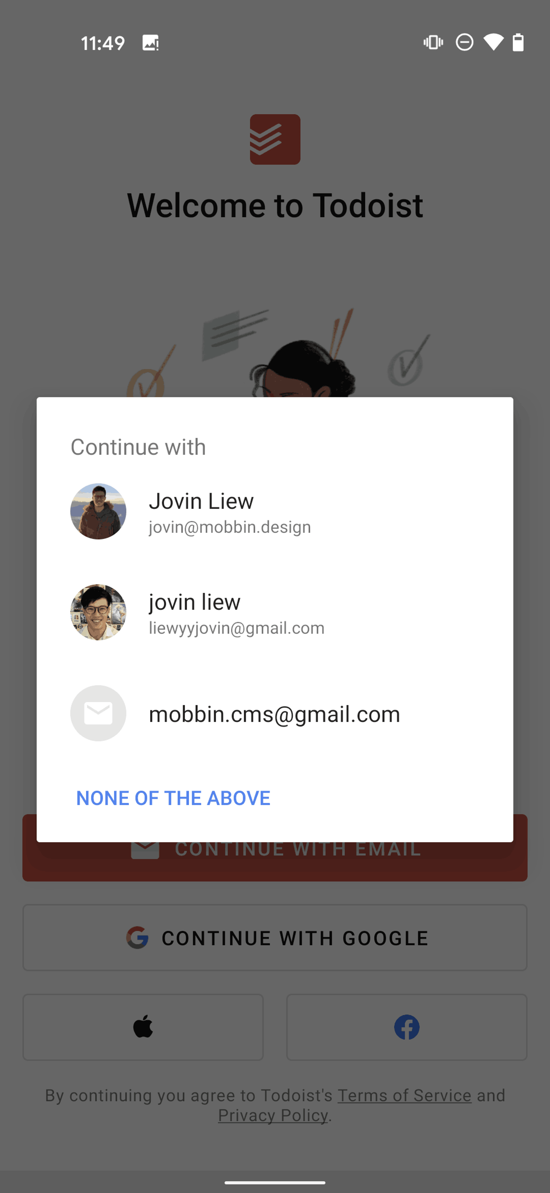 Todoist Android Collaboration interface screenshot 2