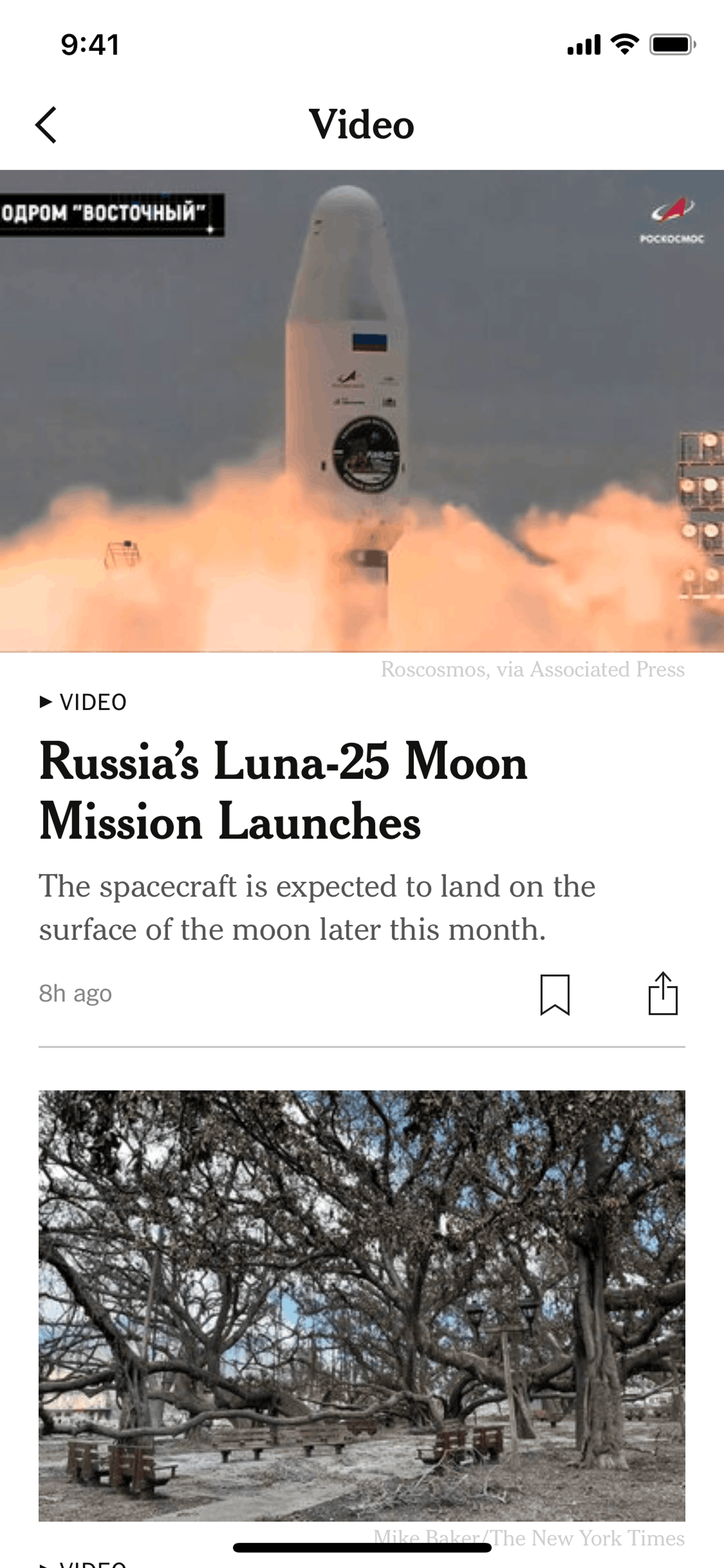 The New York Times iOS News interface screenshot 5