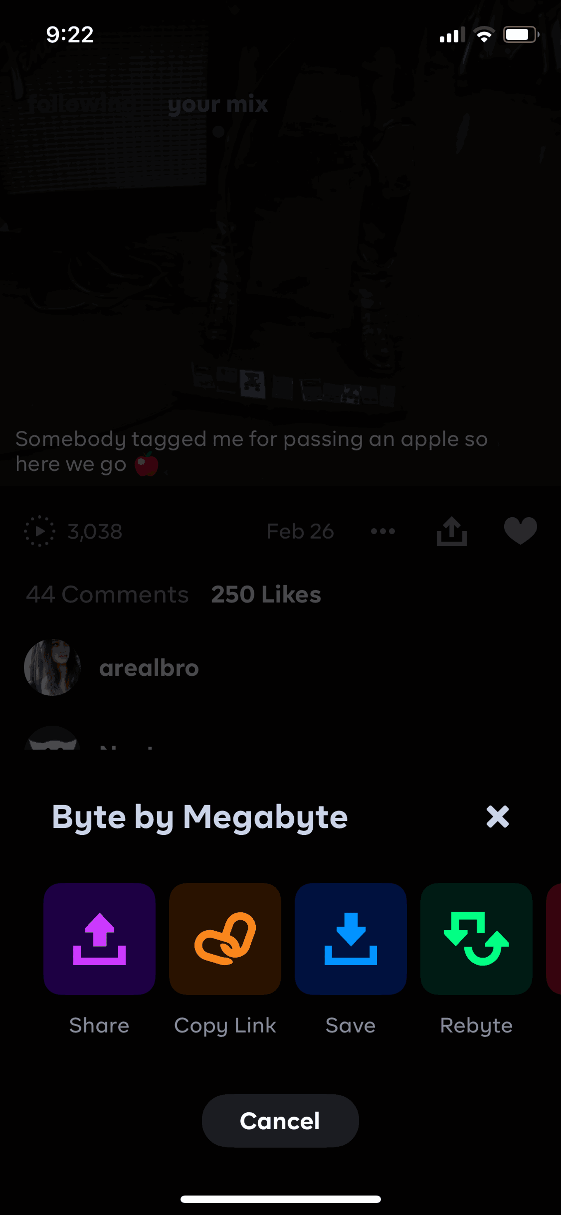 Byte iOS Social Networking interface screenshot 9