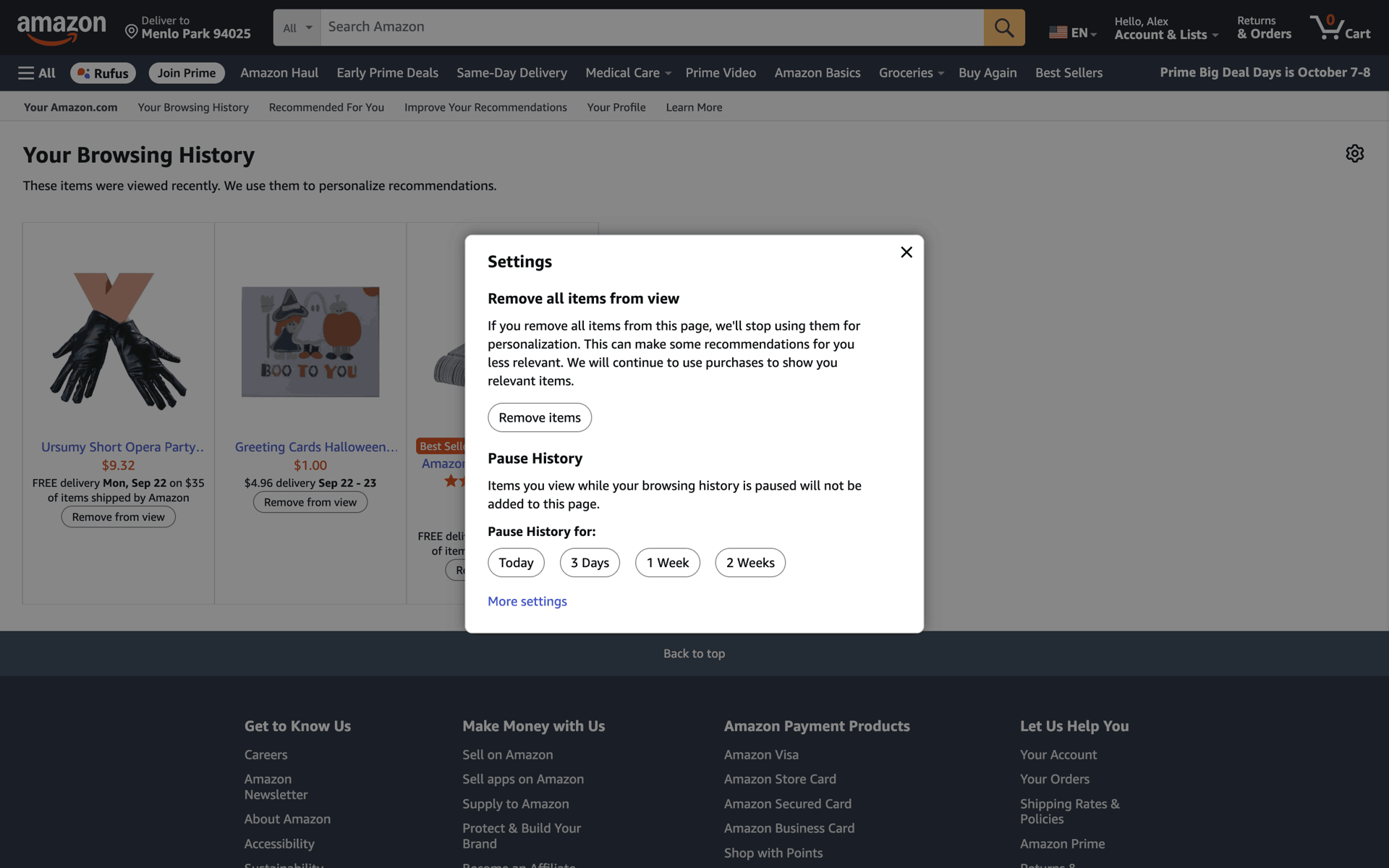 Amazon Web Shopping interface screenshot 14