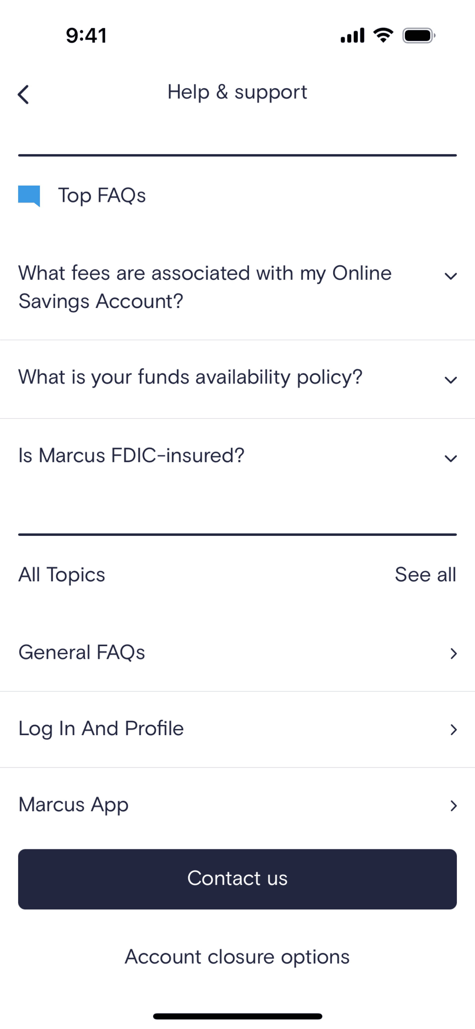 Marcus by Goldman Sachs iOS Finance interface screenshot 19