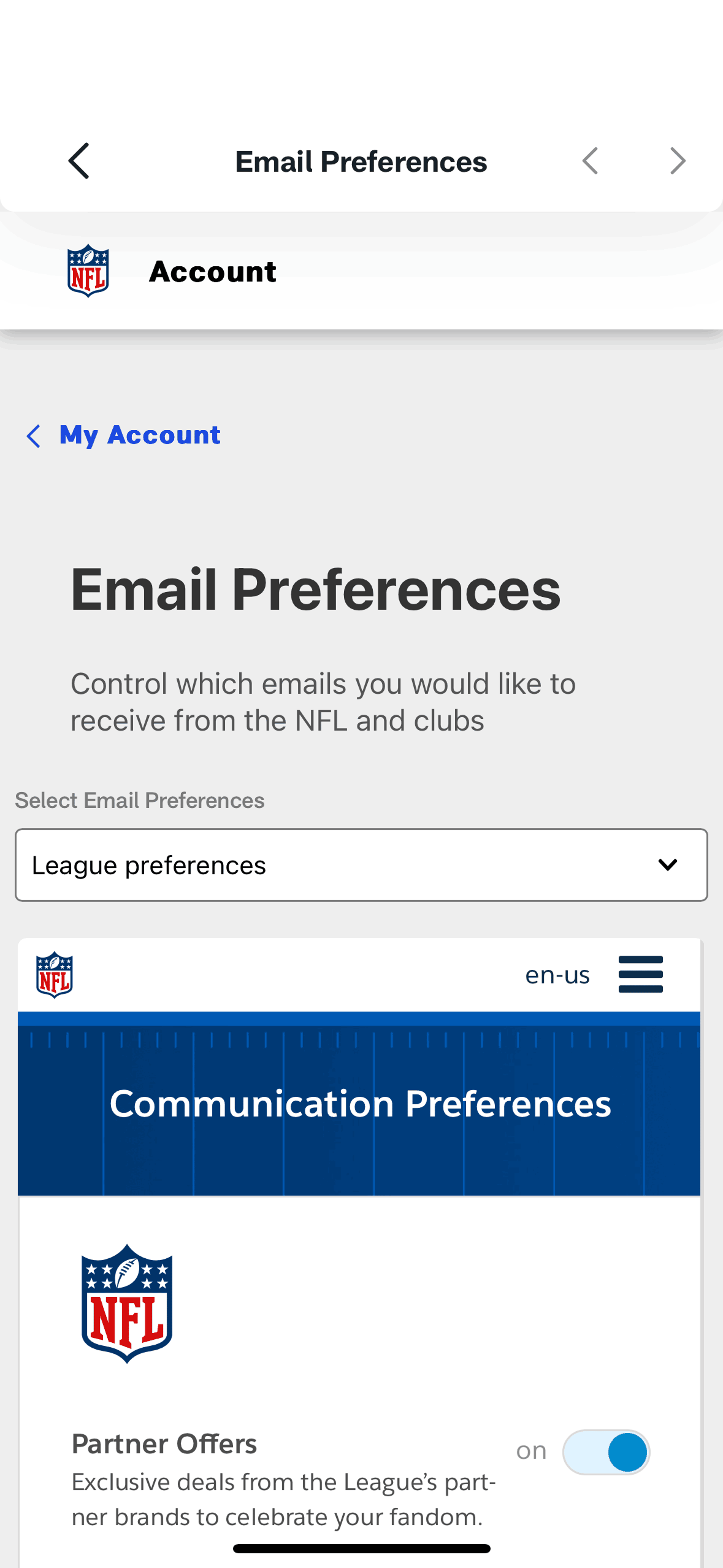NFL iOS Sports interface screenshot 9