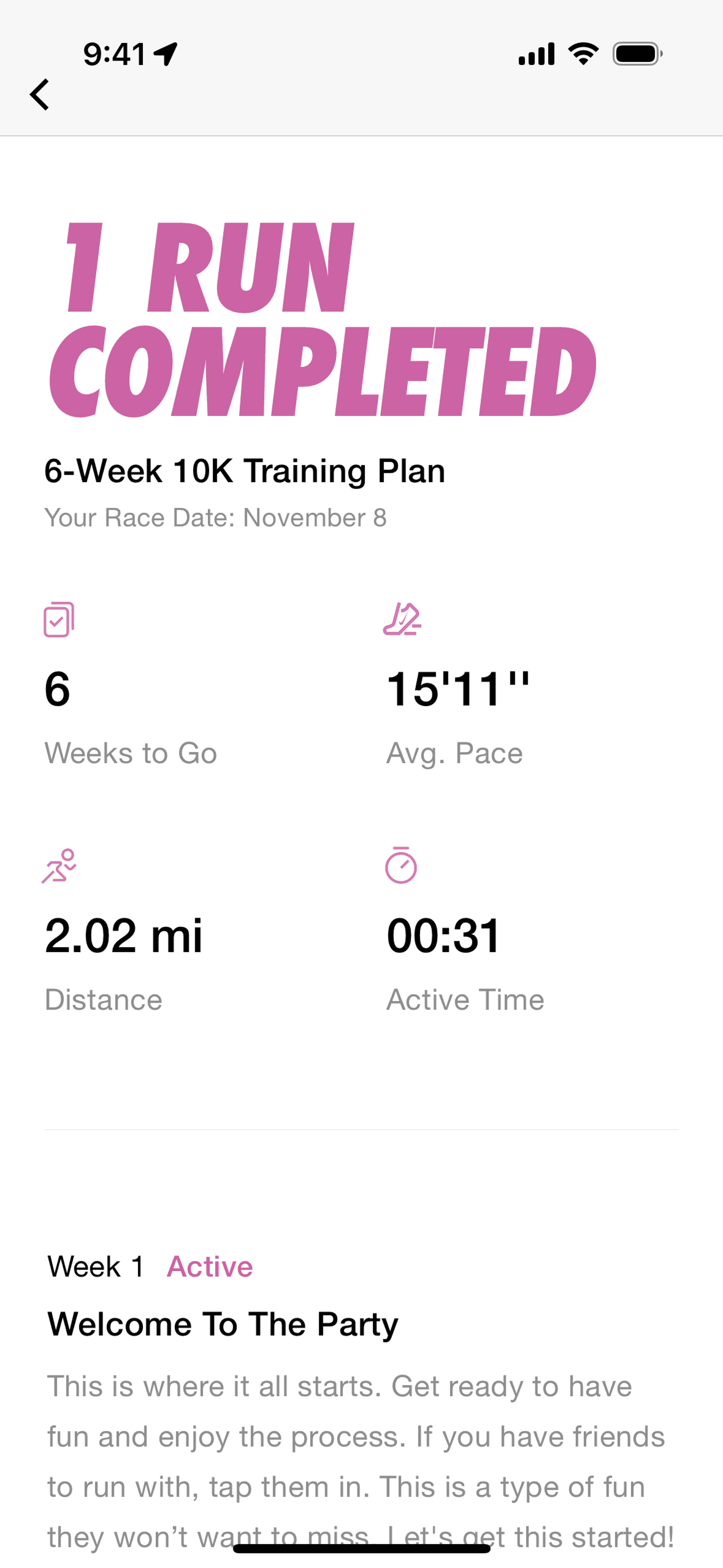 Nike Run Club iOS Health & Fitness interface screenshot 17