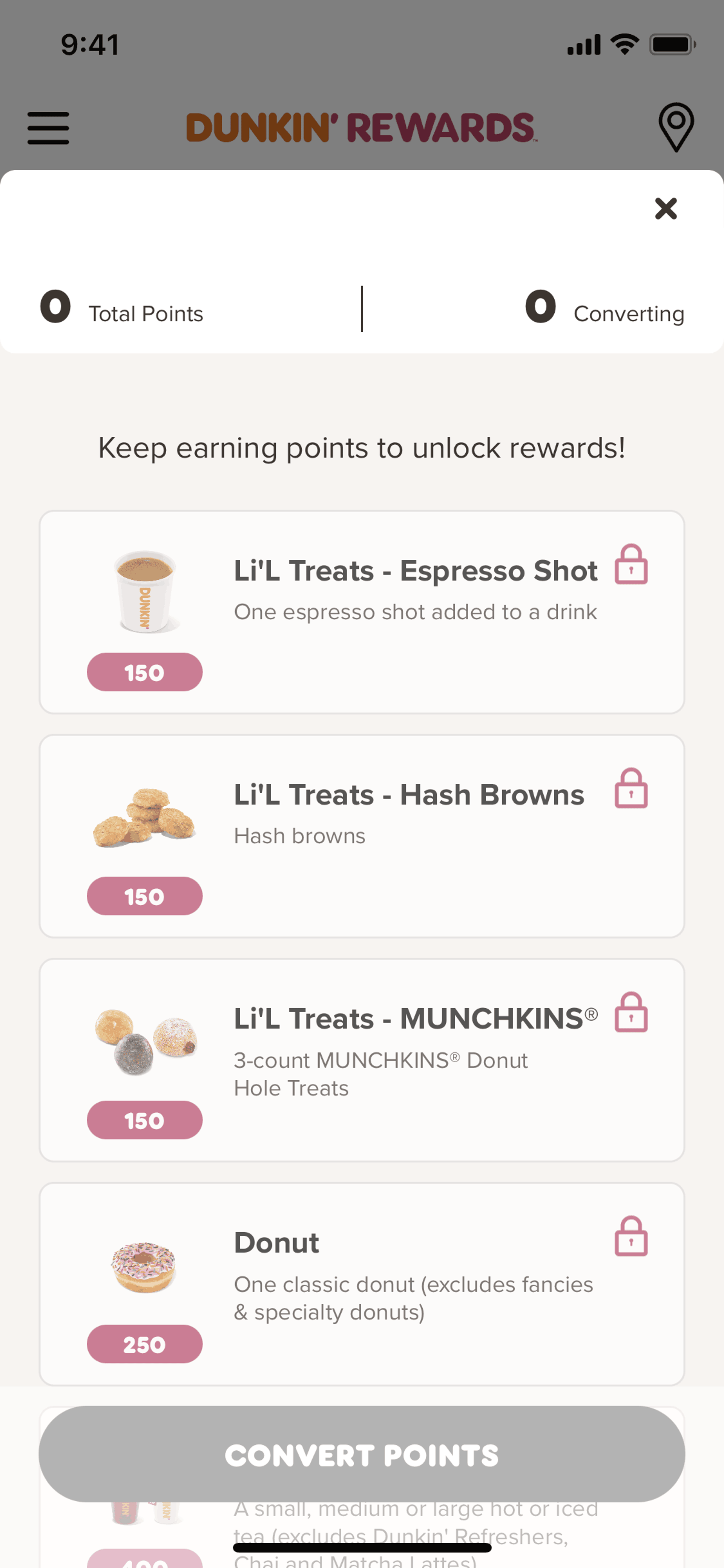 Dunkin' iOS Food & Drink interface screenshot 24