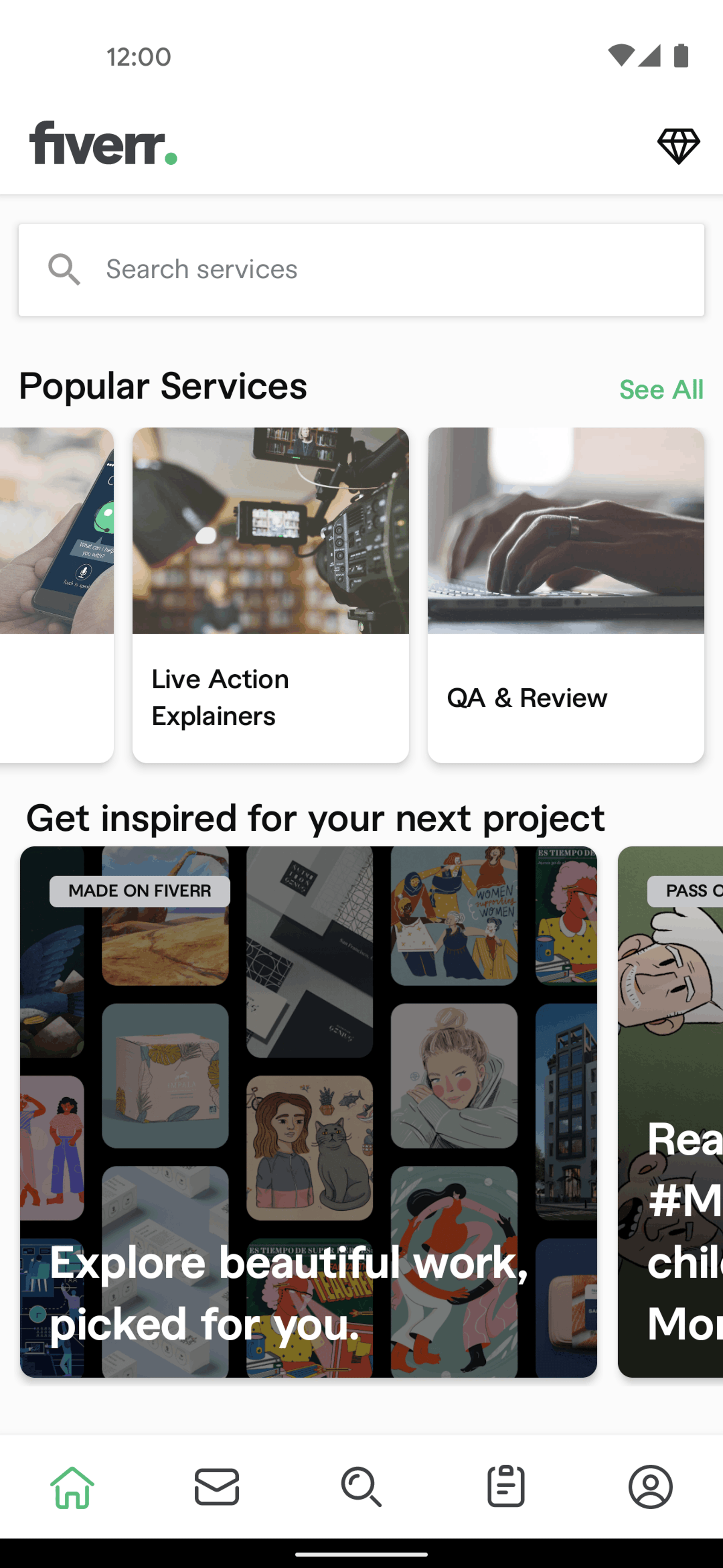 Fiverr Android Business interface screenshot 22