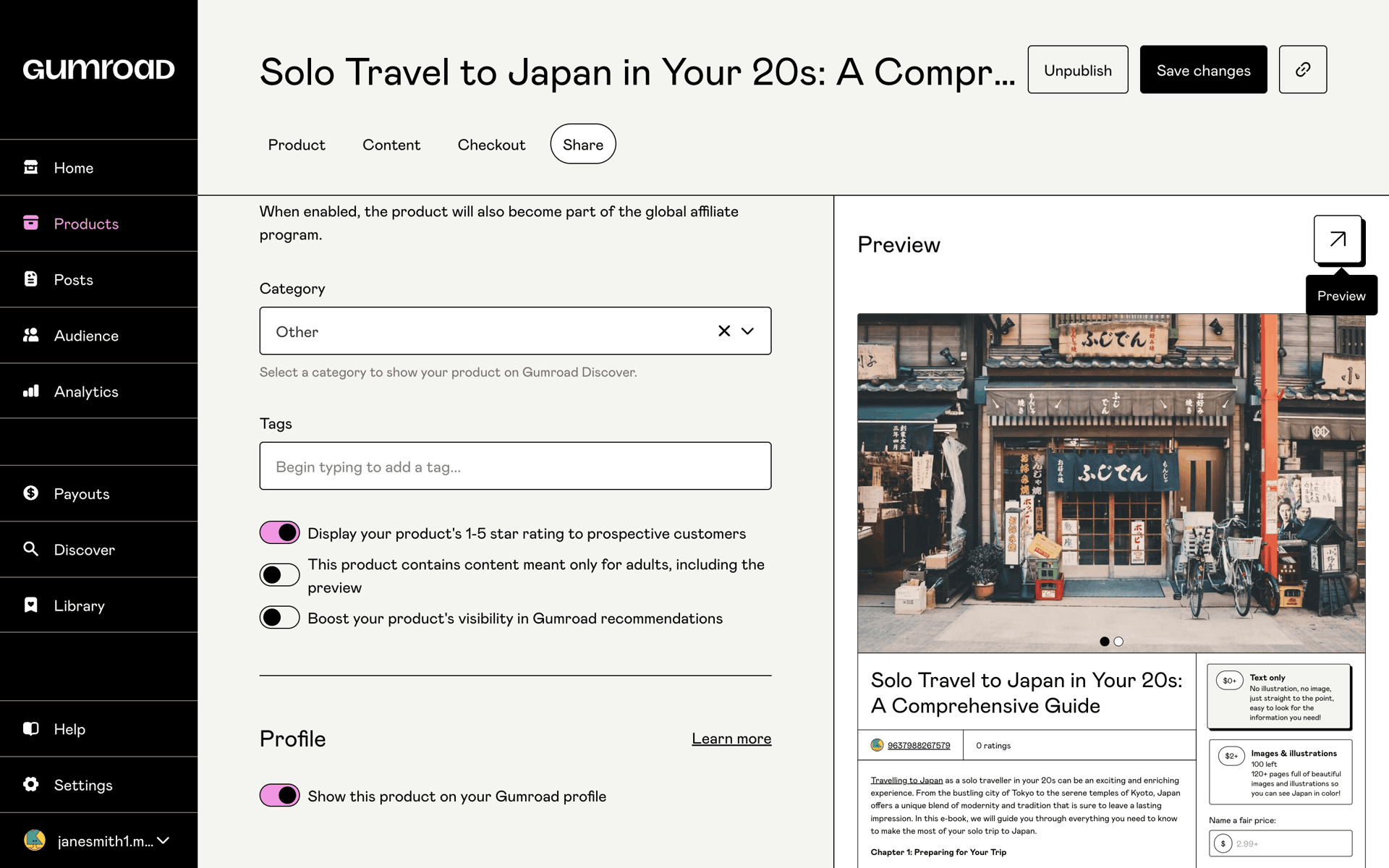 Gumroad Web Utilities interface screenshot 7