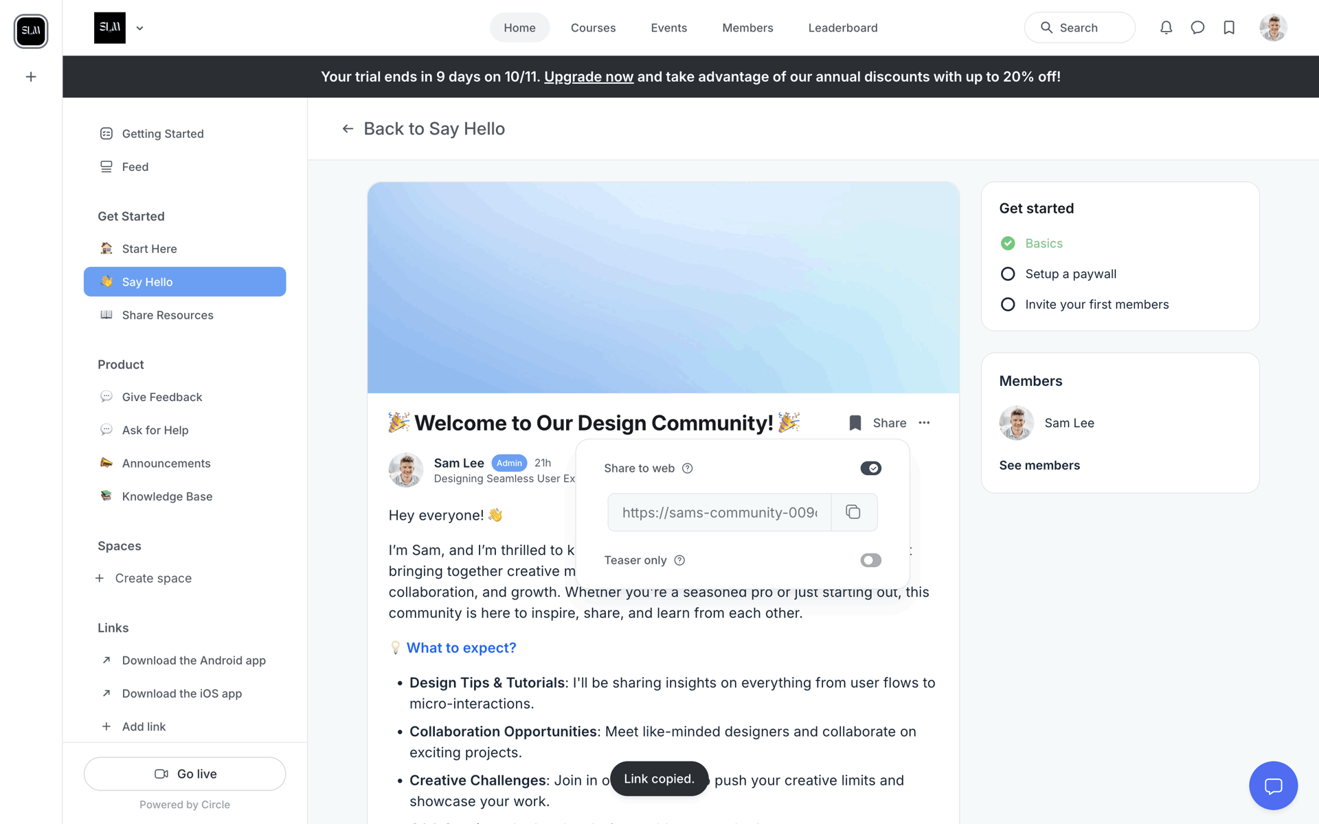 Circle onboarding reference for start from the user’s job