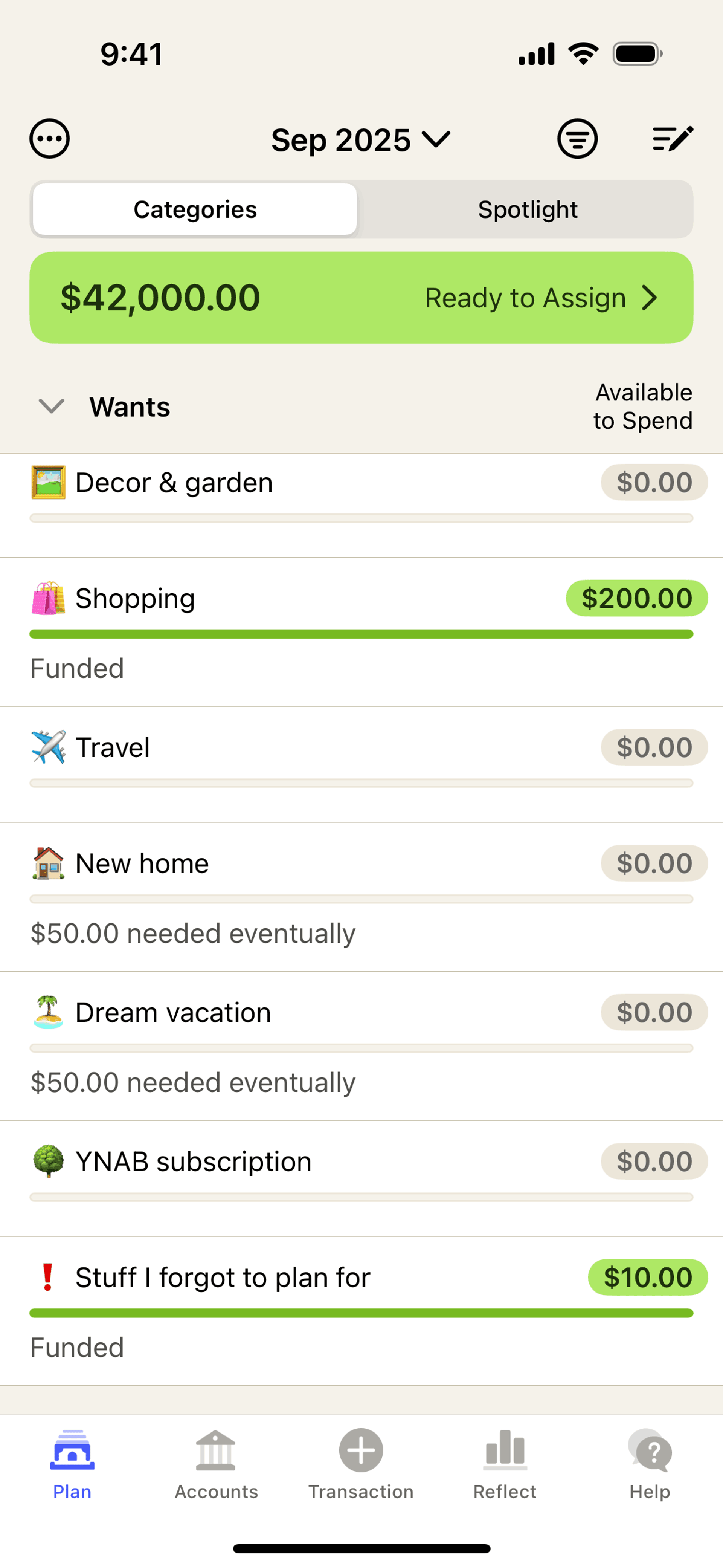 YNAB iOS Finance interface screenshot 21